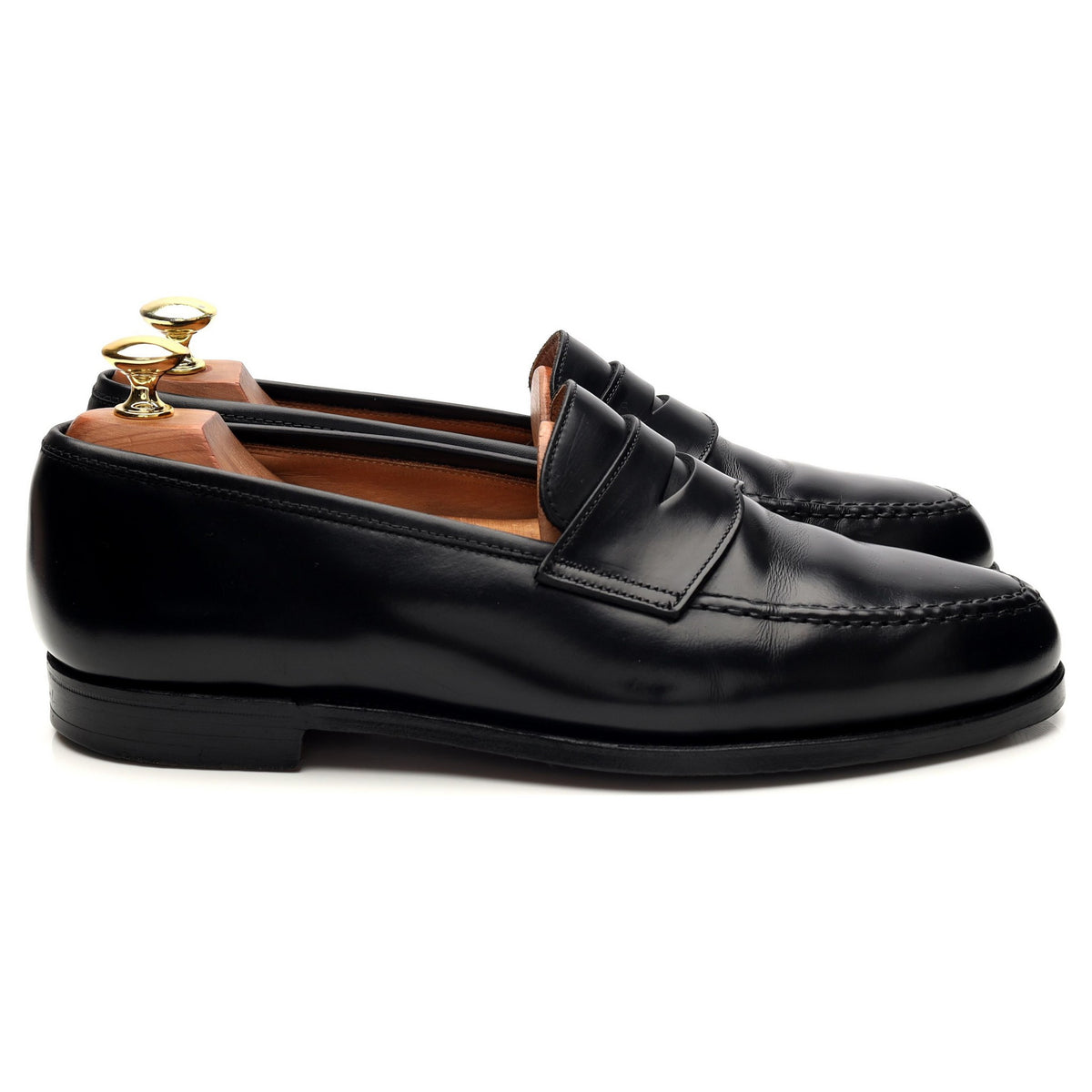 &#39;Boston&#39; Black Leather Loafers UK 8 E