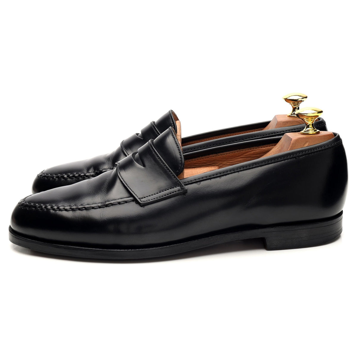 &#39;Boston&#39; Black Leather Loafers UK 8 E