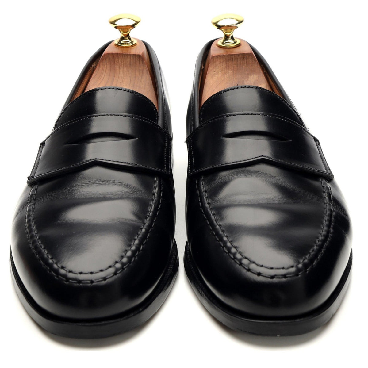 &#39;Boston&#39; Black Leather Loafers UK 8 E