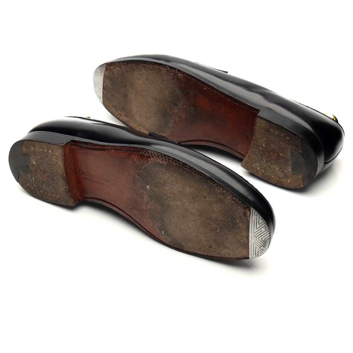 &#39;Boston&#39; Black Leather Loafers UK 8 E