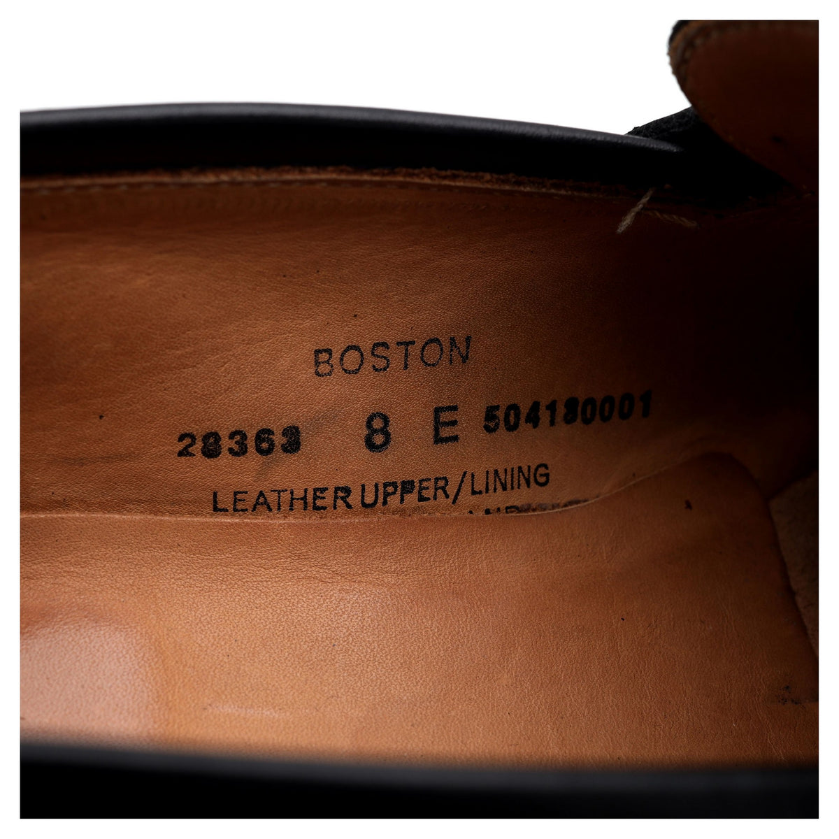 &#39;Boston&#39; Black Leather Loafers UK 8 E