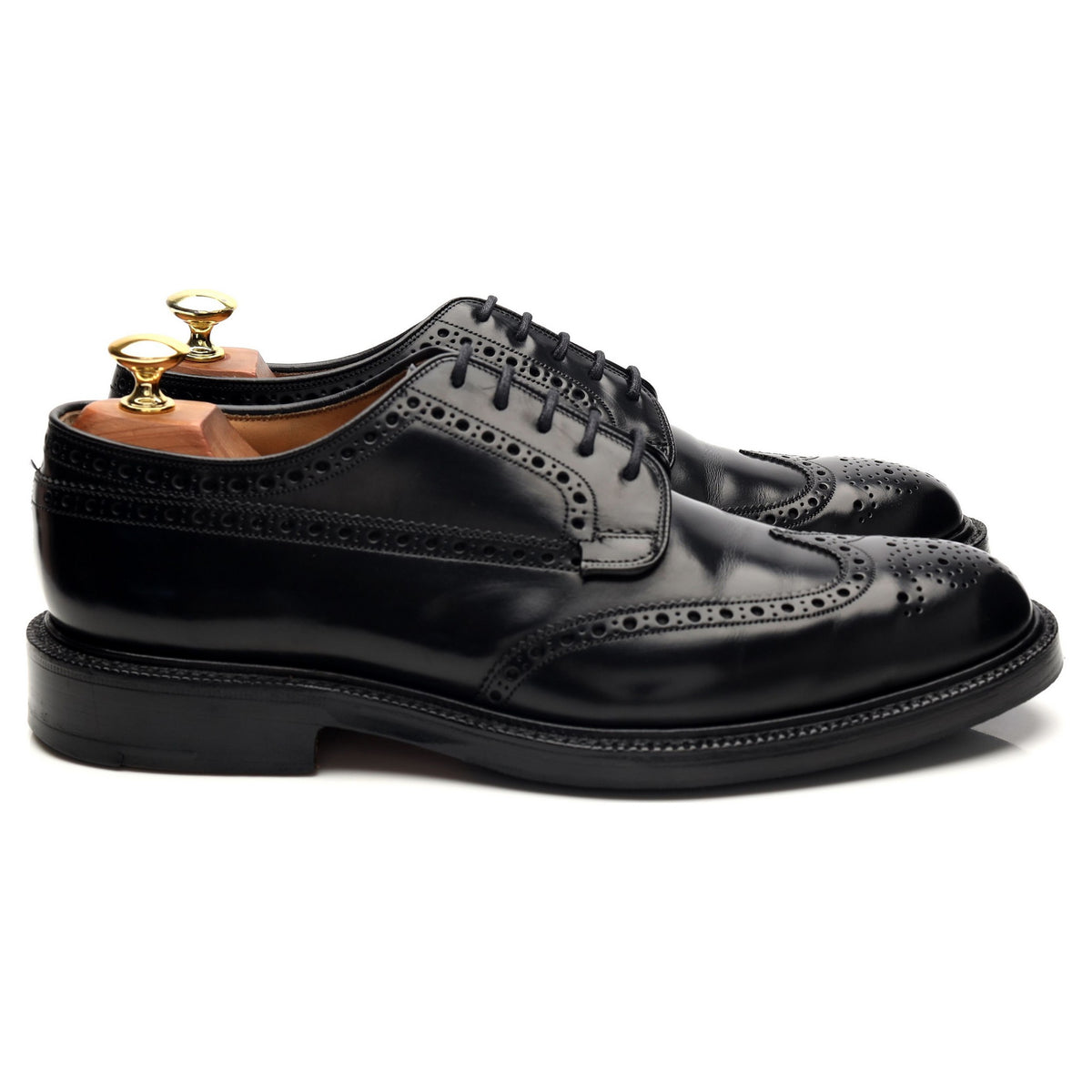 &#39;Grafton&#39; Black Leather Derby Brogues UK 8 F