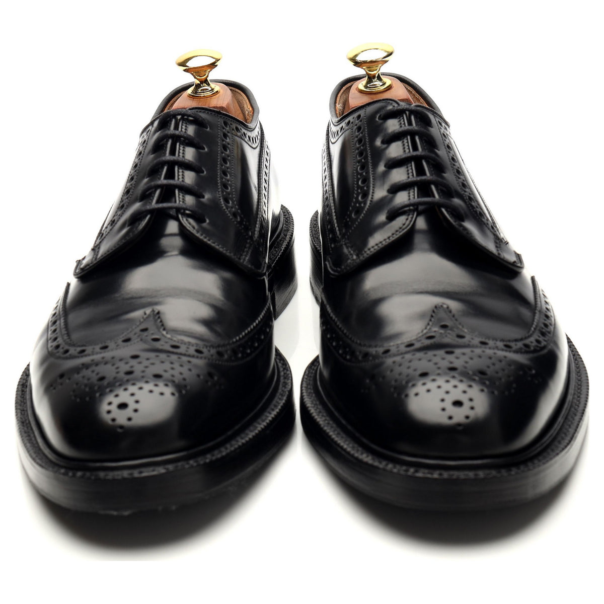 &#39;Grafton&#39; Black Leather Derby Brogues UK 8 F