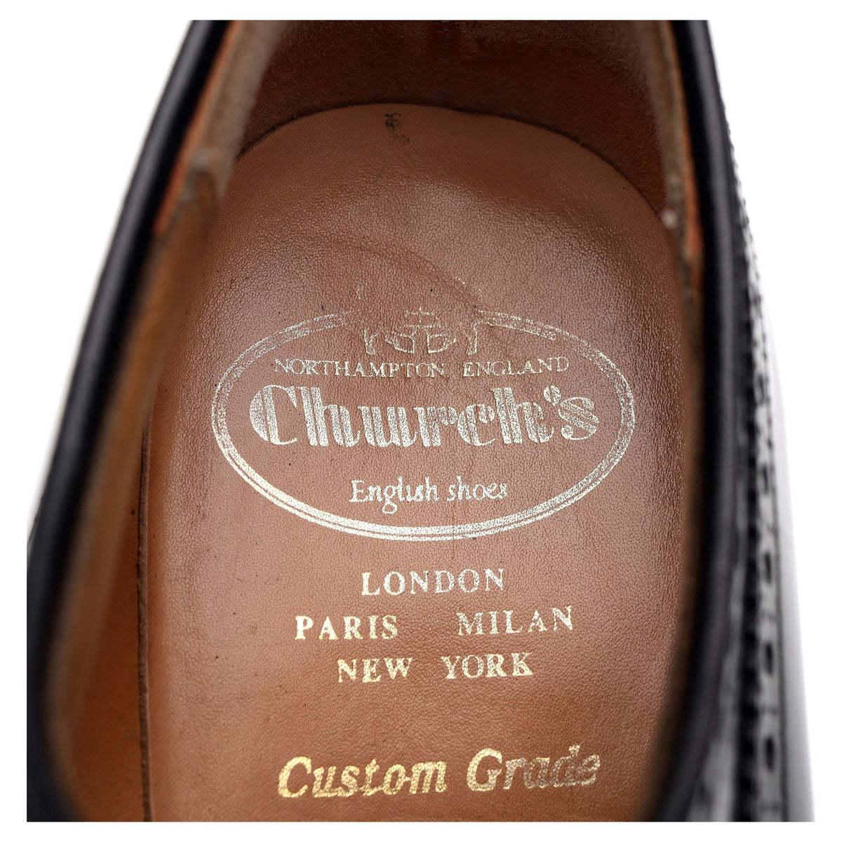 &#39;Grafton&#39; Black Leather Derby Brogues UK 8 F