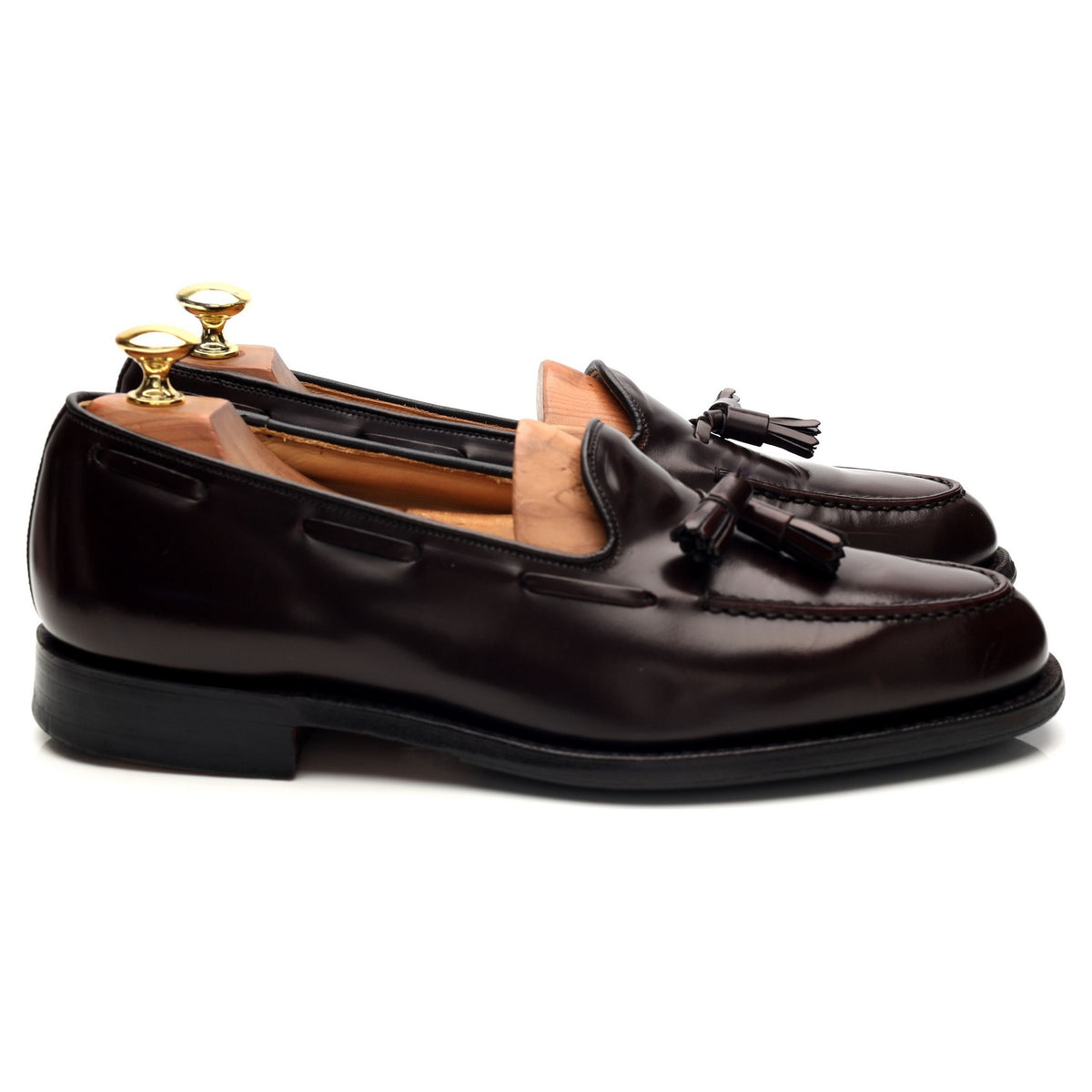 &#39;Keats II&#39; Burgundy Leather Tassel Loafers UK 8.5 F