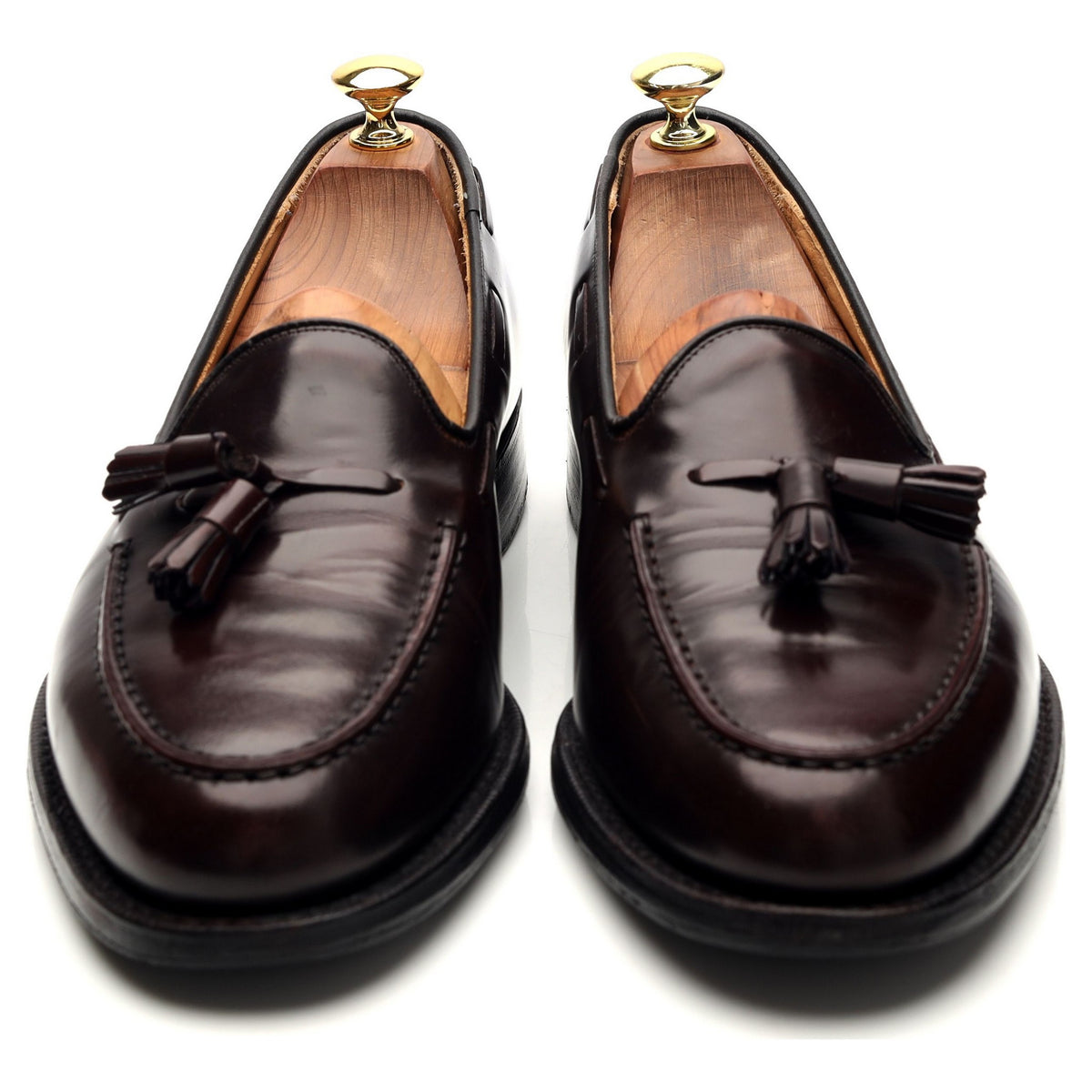 &#39;Keats II&#39; Burgundy Leather Tassel Loafers UK 8.5 F