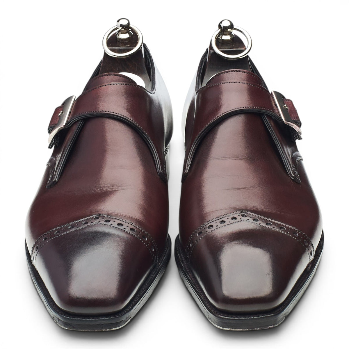 'Windsor' Burgundy Leather Monk Strap UK 7.5 D