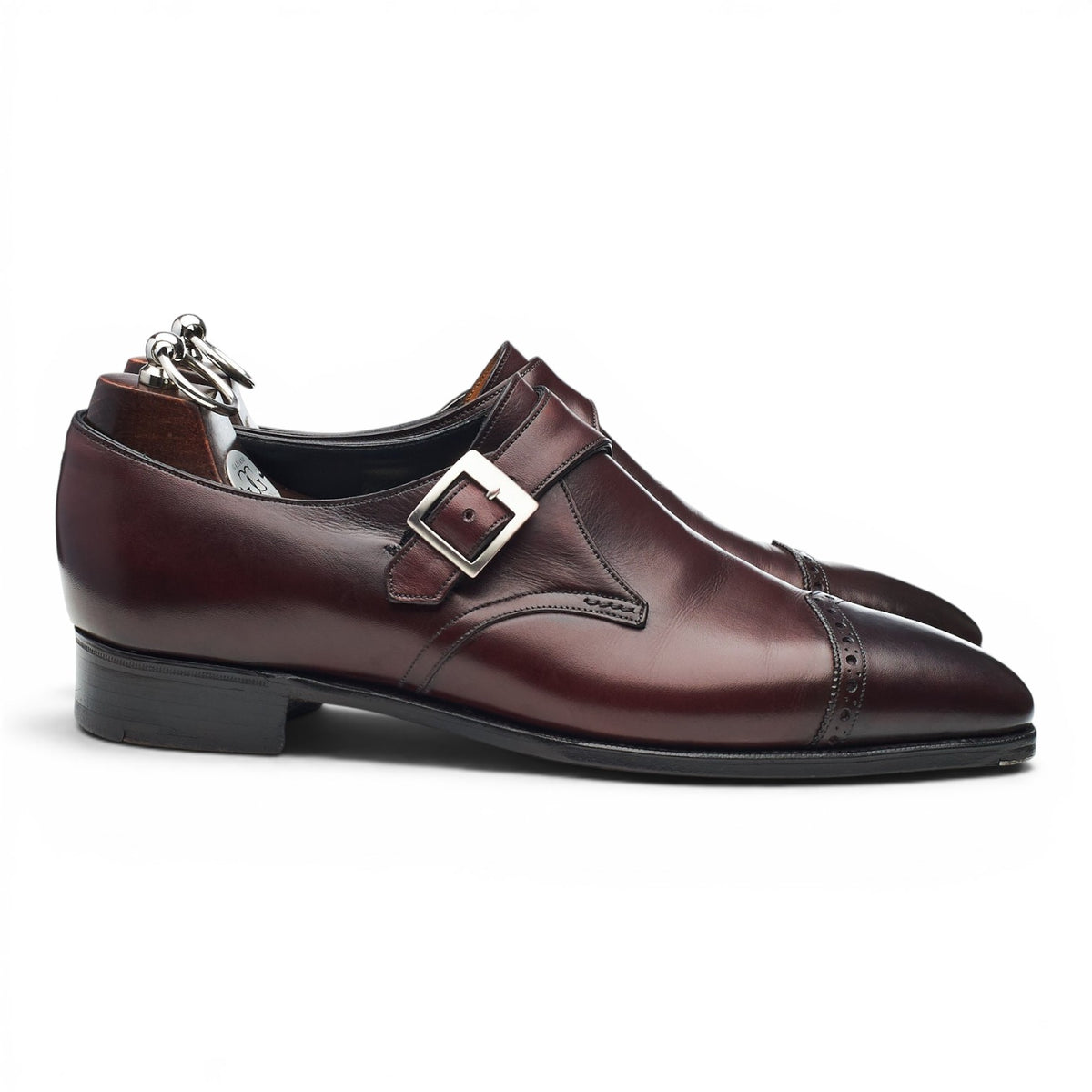 'Windsor' Burgundy Leather Monk Strap UK 7.5 D