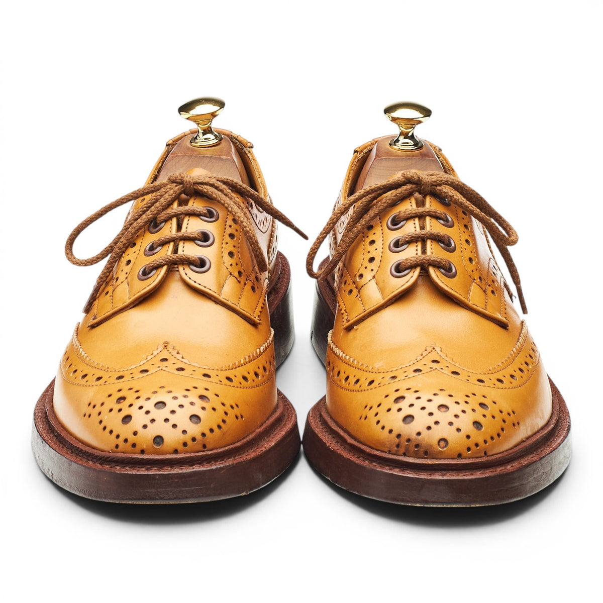 'Bourton' Tan Brown Leather Derby Brogues UK 6