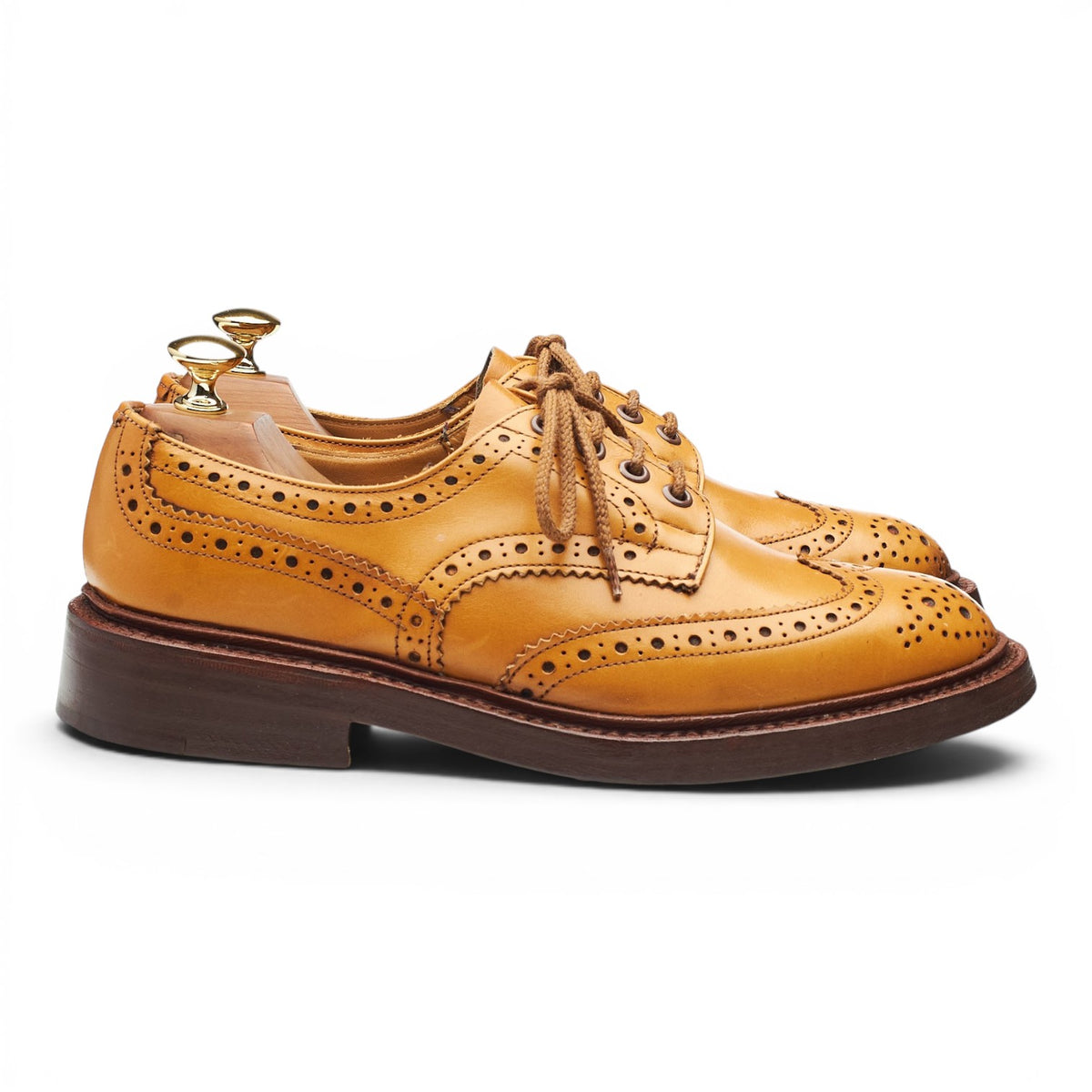 'Bourton' Tan Brown Leather Derby Brogues UK 6