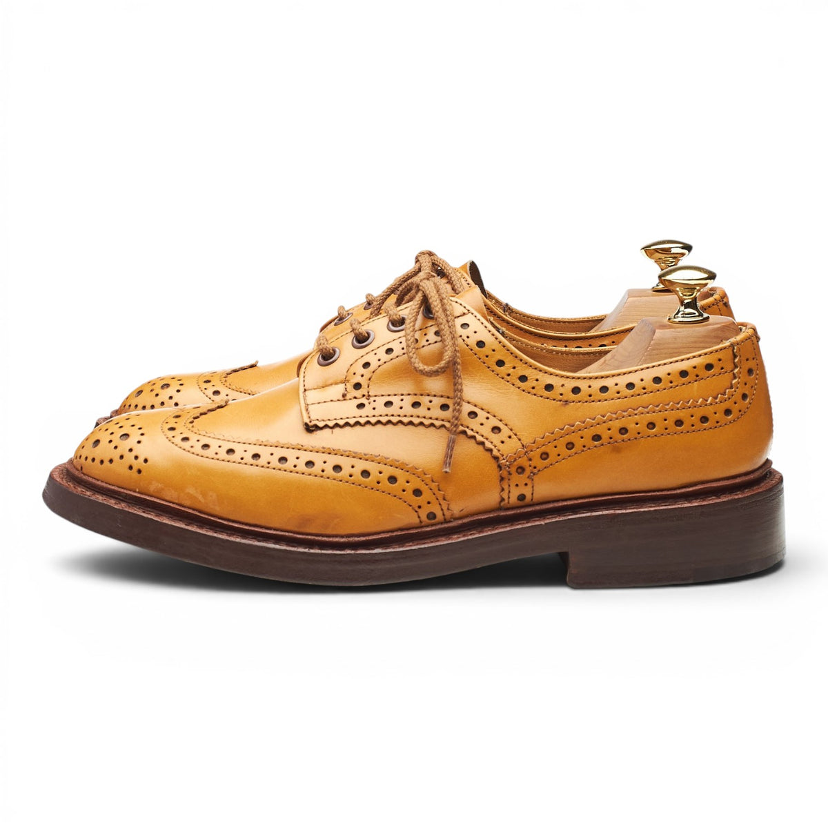 'Bourton' Tan Brown Leather Derby Brogues UK 6