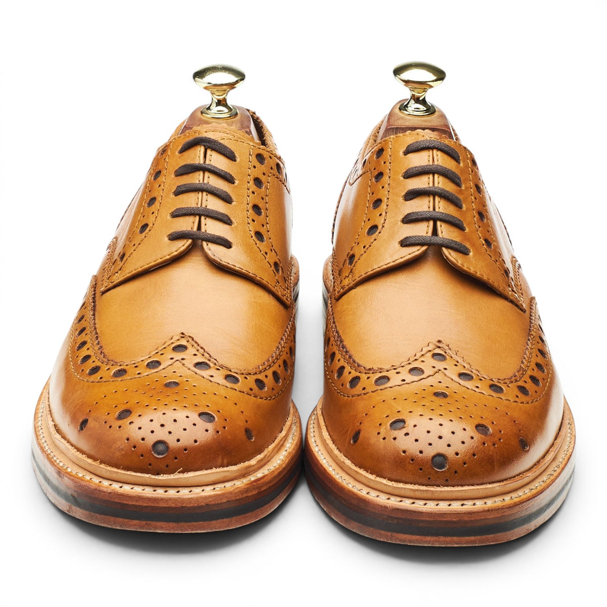 'Archie' Tan Brown Leather Derby Brogues UK 6 G