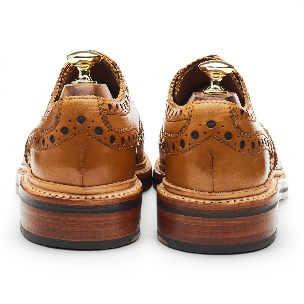 'Archie' Tan Brown Leather Derby Brogues UK 6 G
