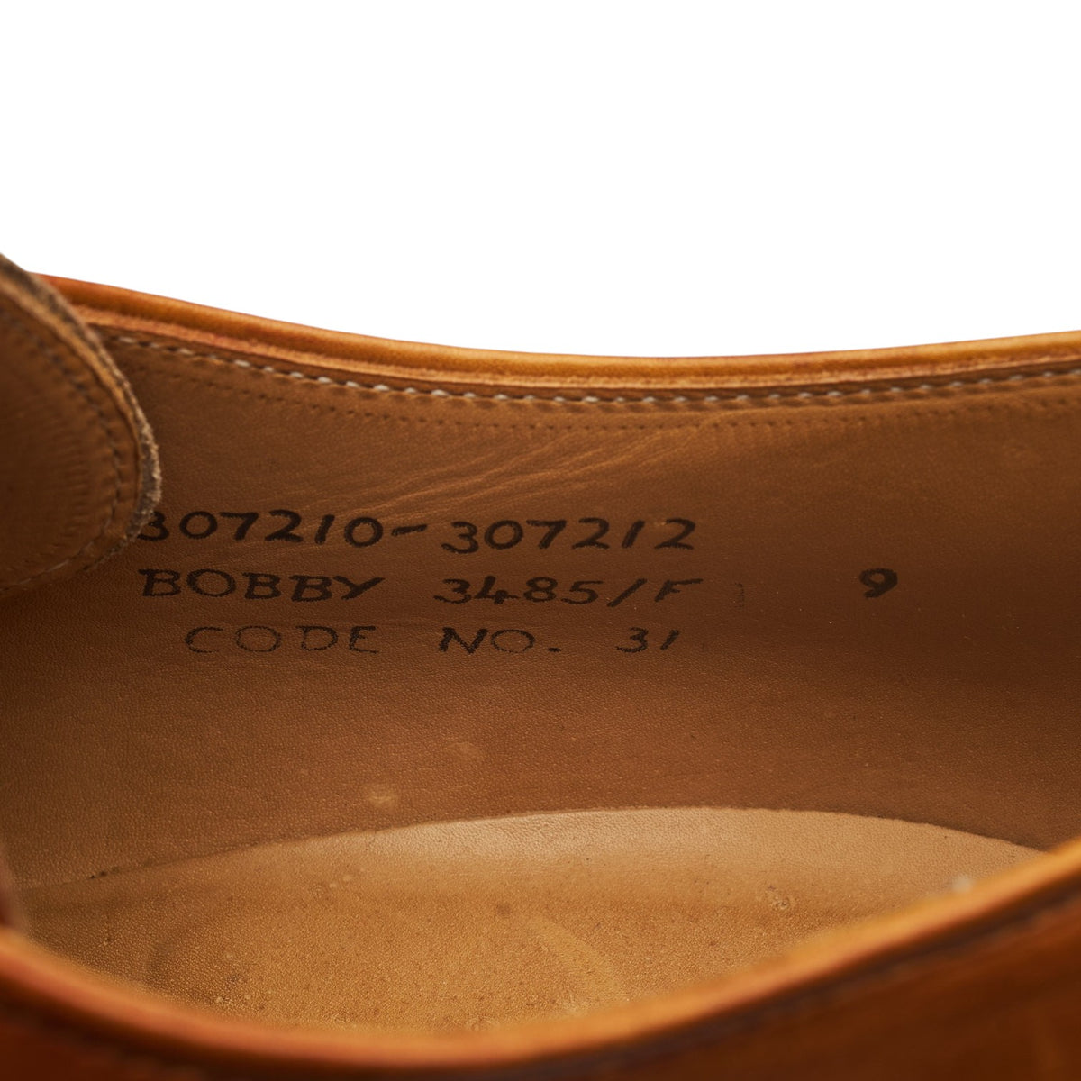 Vintage 'Bobby' Tan Brown Leather Derby UK 9 F
