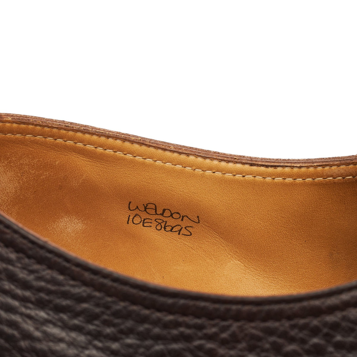 'Weldon' Dark Brown Grain Leather Derby UK 10 E