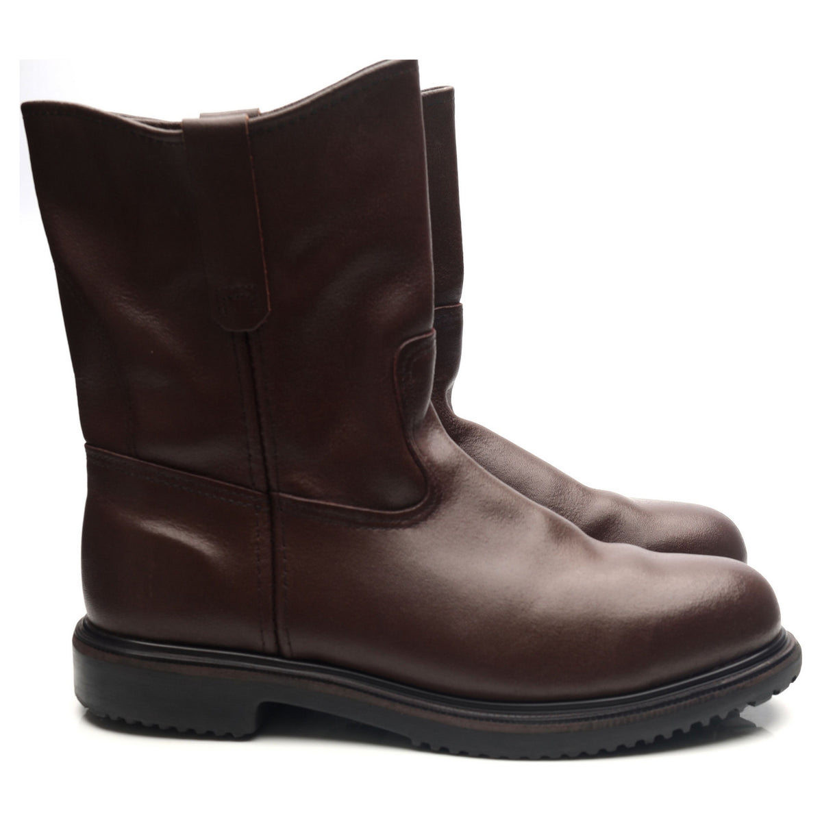 &#39;8264&#39; Dark Brown Leather Pull On Boots UK 10.5 US 11.5
