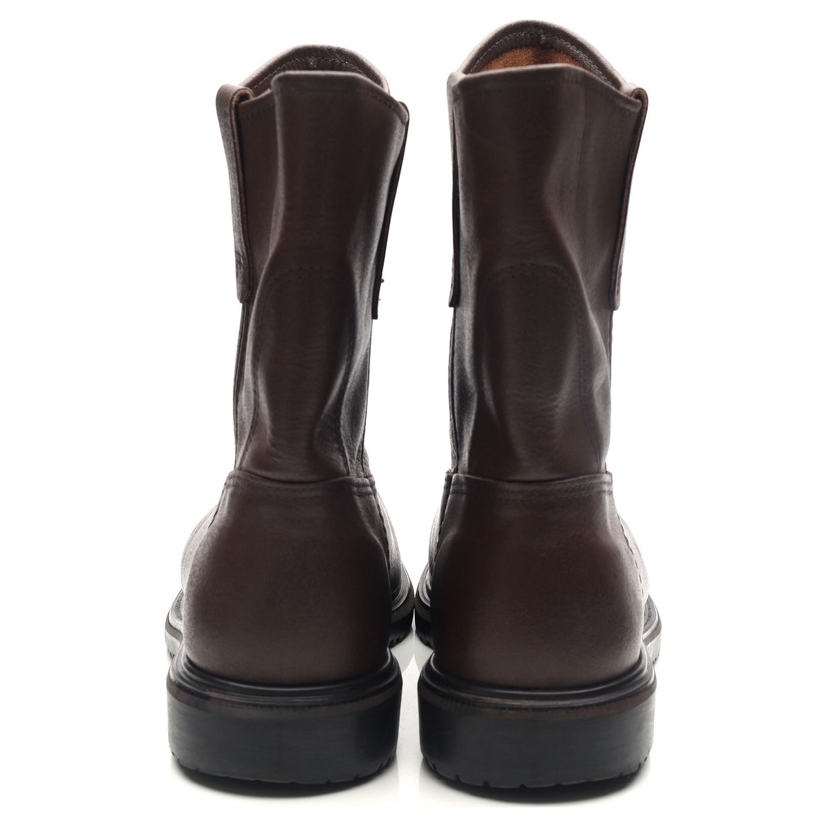 &#39;8264&#39; Dark Brown Leather Pull On Boots UK 10.5 US 11.5