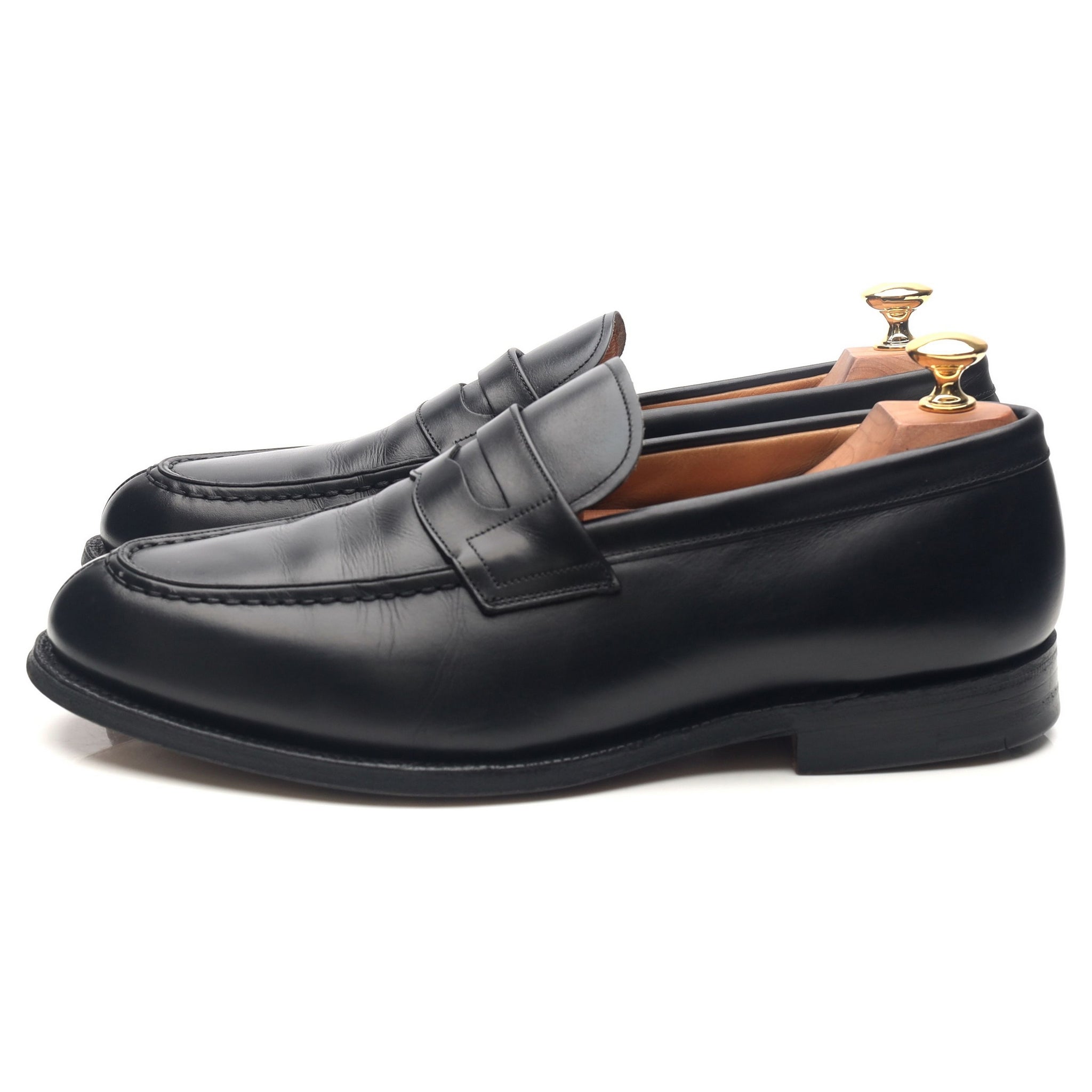 Mens black store penny loafers uk