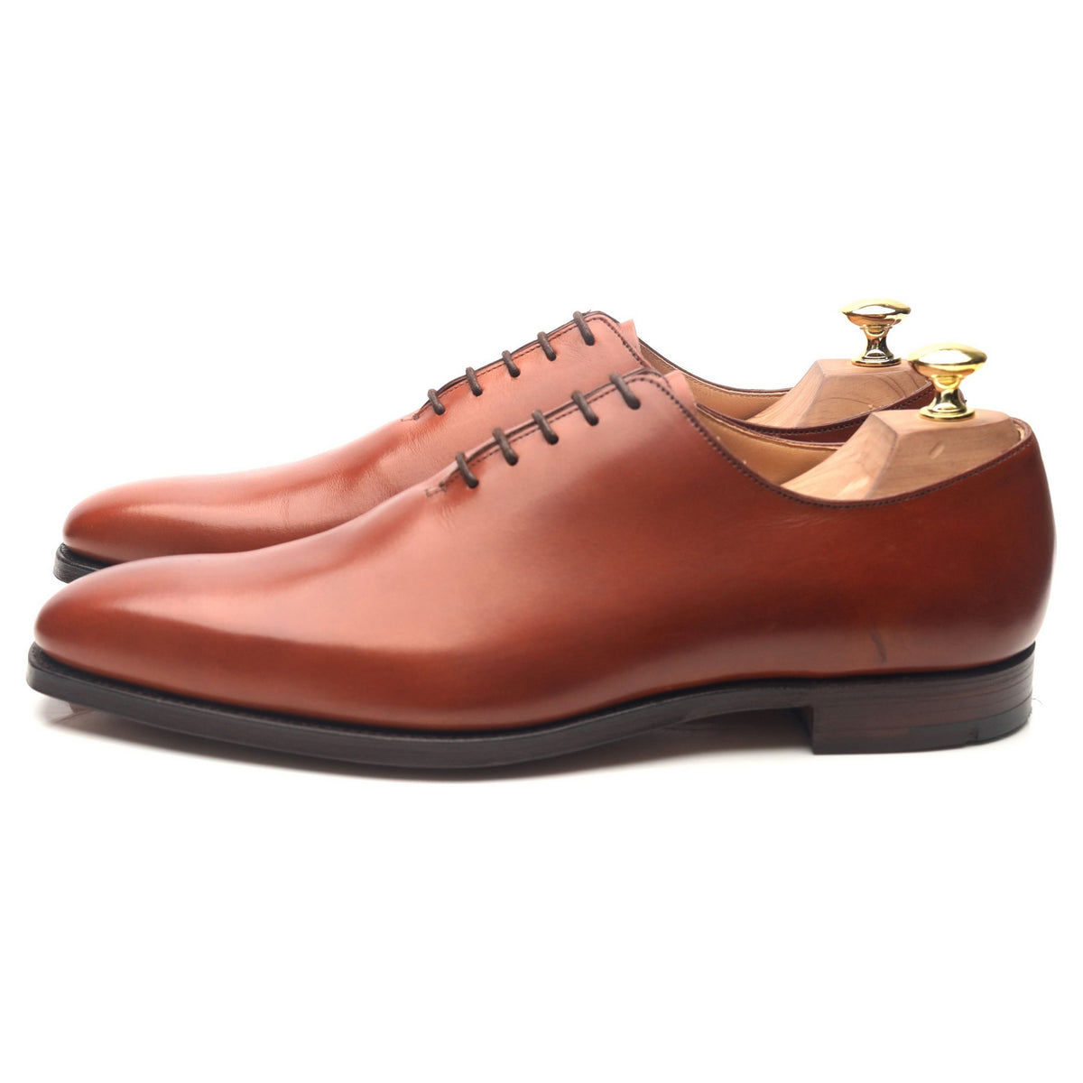 Alex' Tan Brown Leather Wholecut Oxford UK 8.5 E - Abbot's Shoes