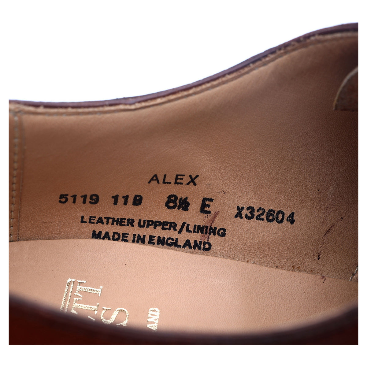&#39;Alex&#39; Tan Brown Leather Wholecut Oxford UK 8.5 E