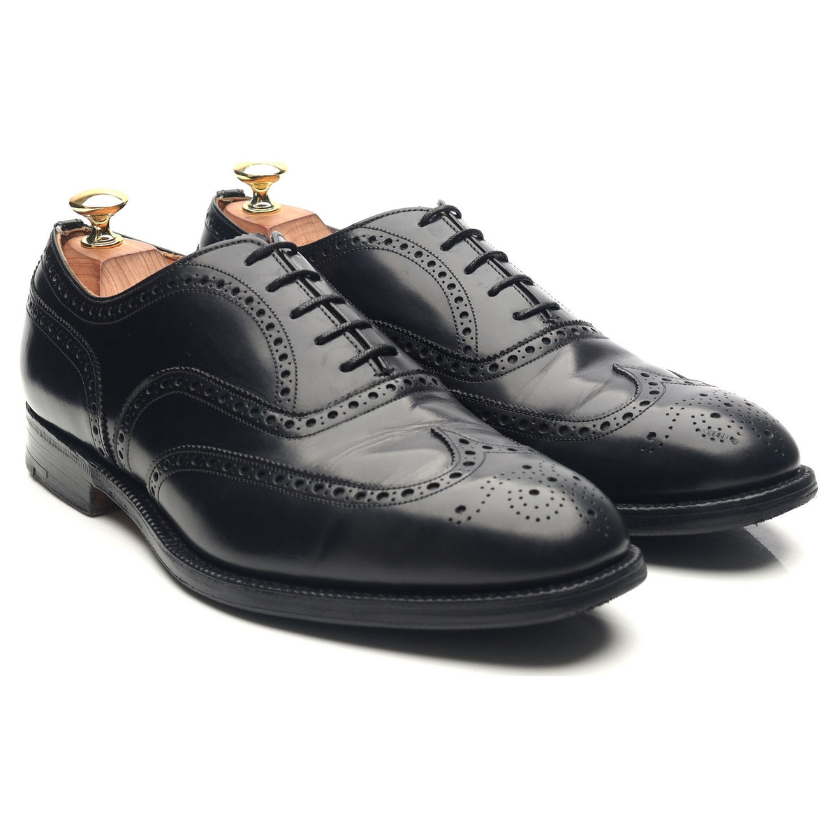 &#39;Cullen&#39; Black Leather Brogues UK 8.5 G