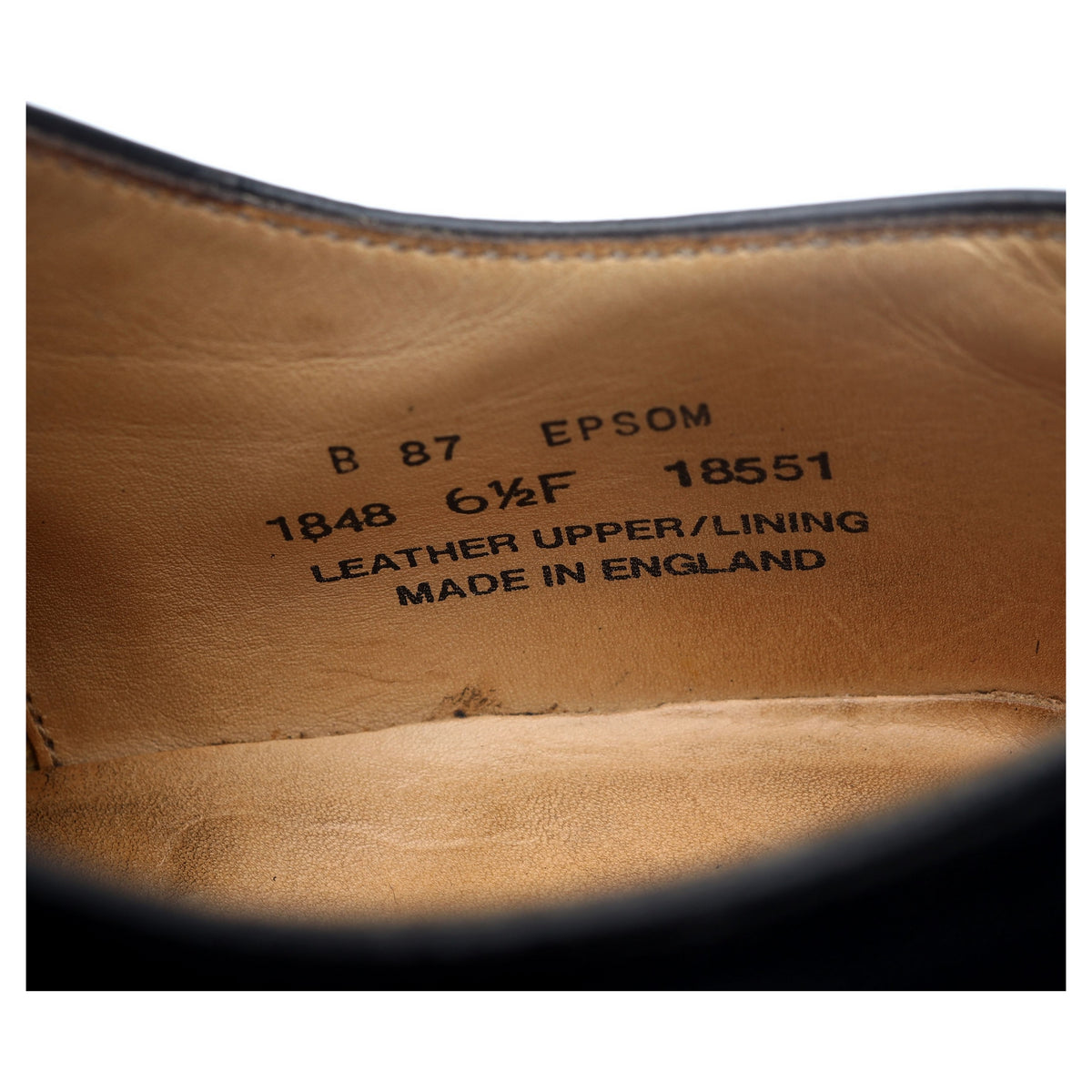 &#39;Epsom&#39; Black Leather Oxford UK 6.5 F