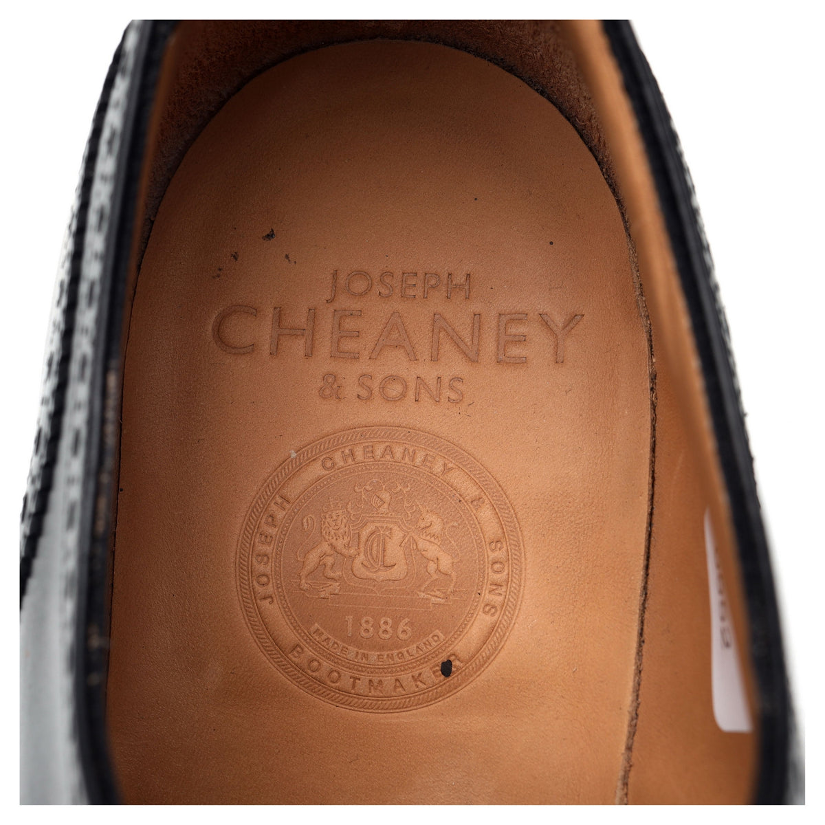 &#39;Andrew&#39; Black Leather Derby Semi Brogues UK 9.5 F