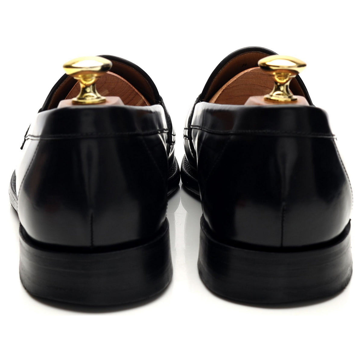 &#39;Eton&#39; Black Leather Loafers UK 8.5 F