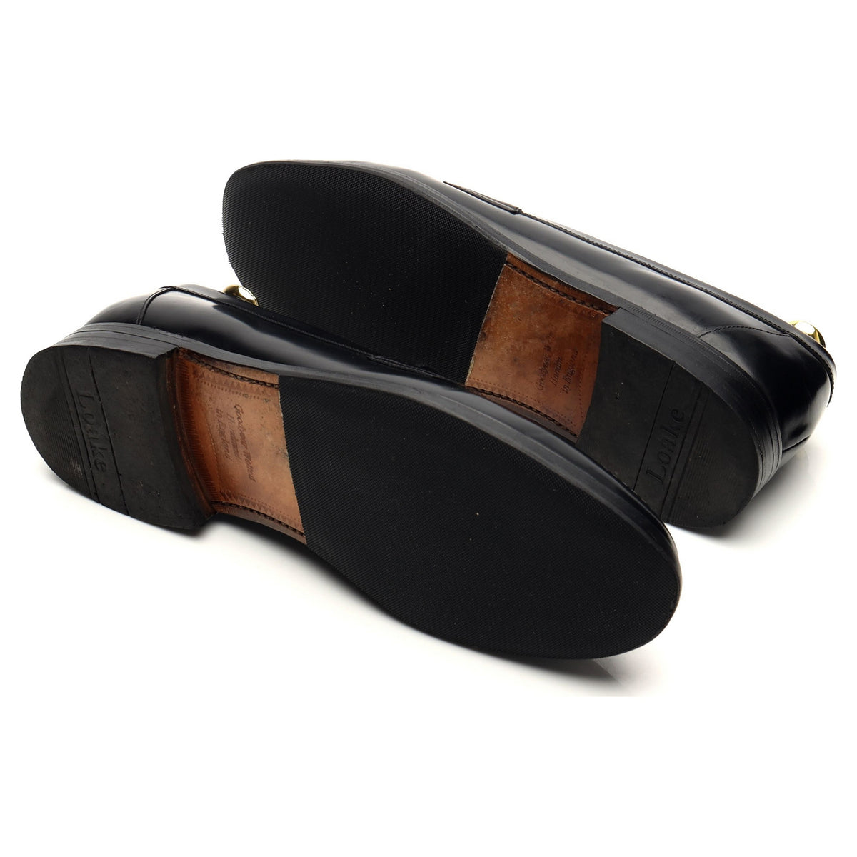 &#39;Eton&#39; Black Leather Loafers UK 8.5 F