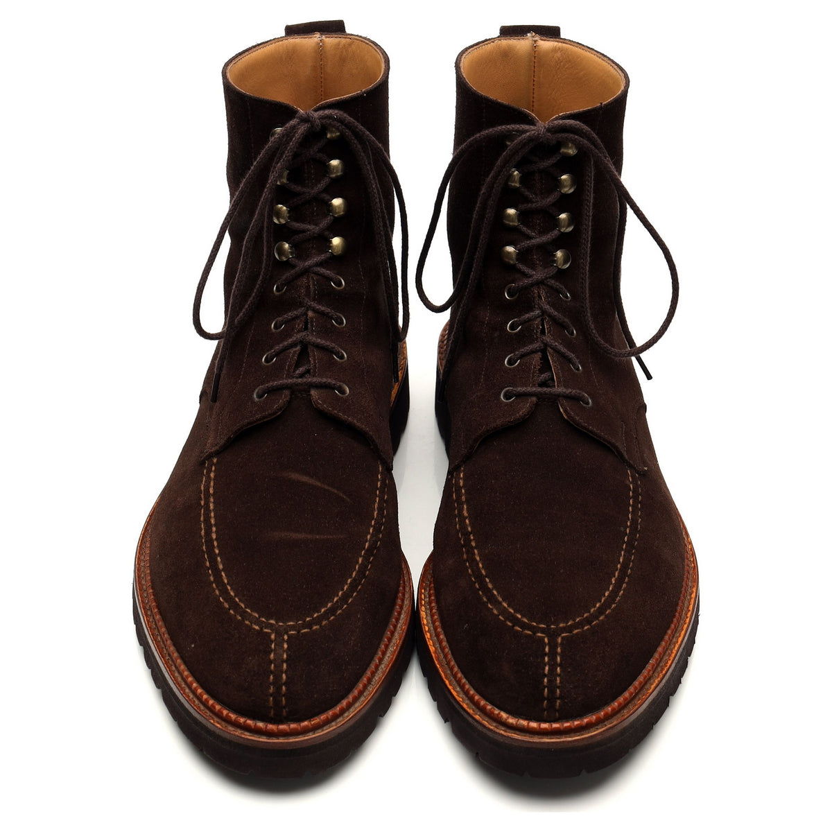 &#39;Shannon&#39; Dark Brown Suede Apron Boots UK 9.5 E