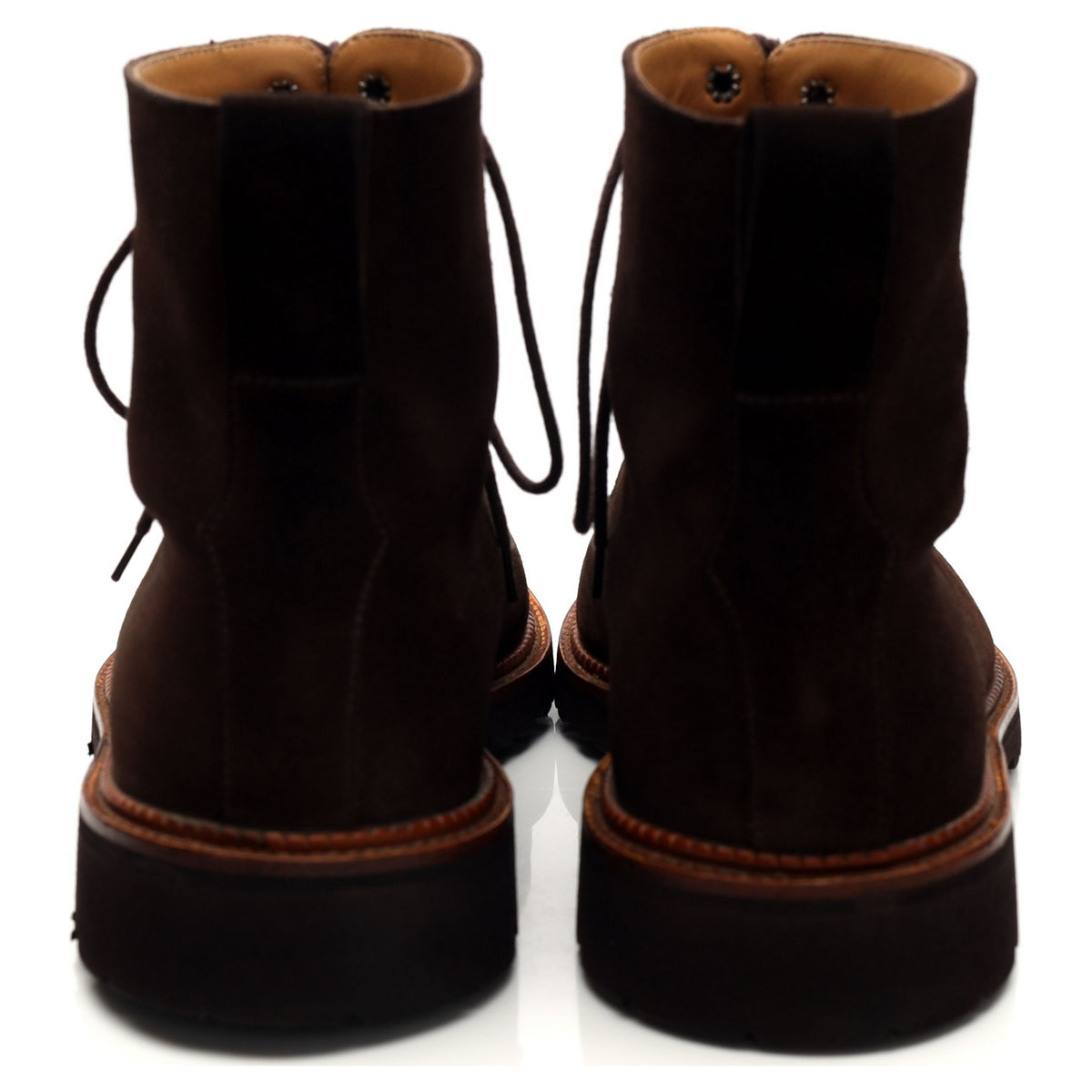 &#39;Shannon&#39; Dark Brown Suede Apron Boots UK 9.5 E