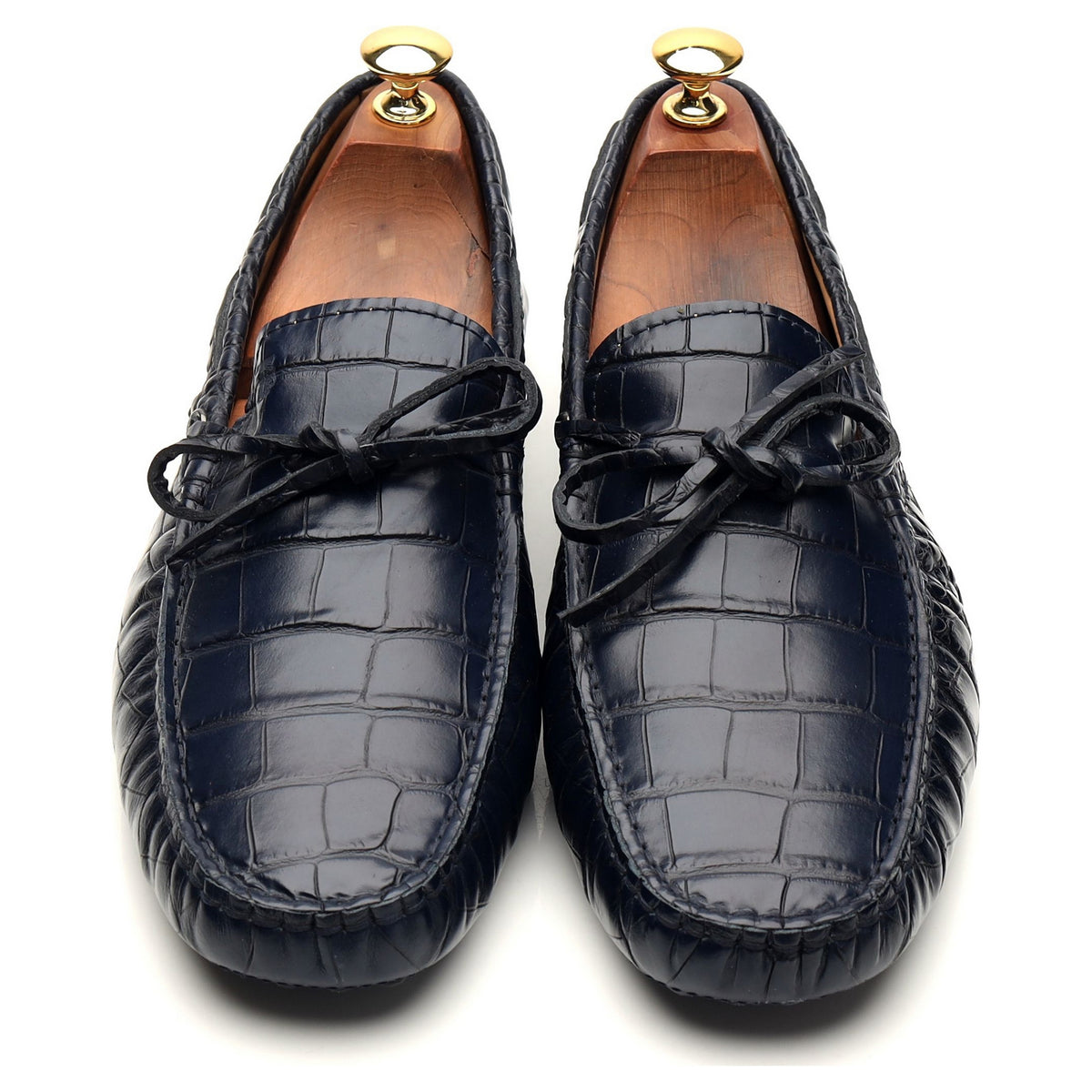Gommino Navy Blue Leather Driving Loafers UK 8