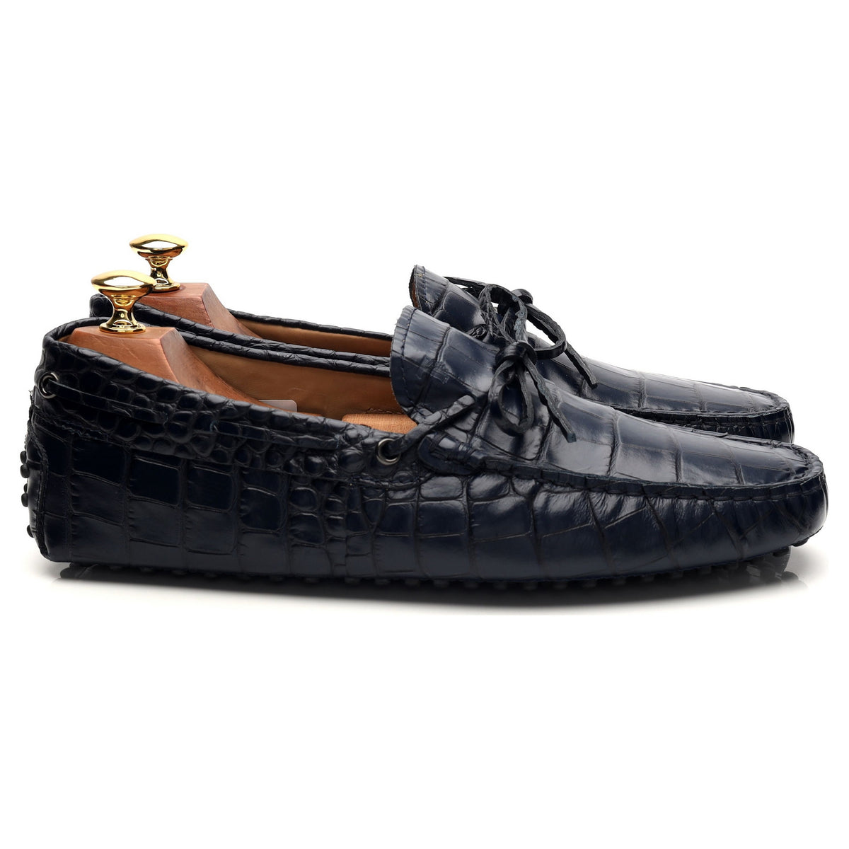 Gommino Navy Blue Leather Driving Loafers UK 8