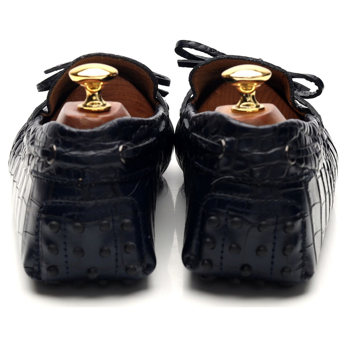Gommino Navy Blue Leather Driving Loafers UK 8