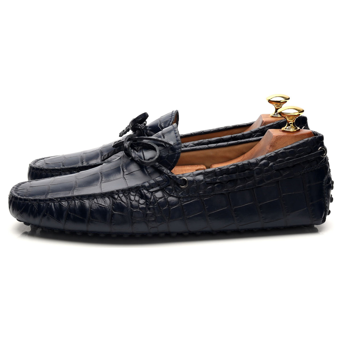 Gommino Navy Blue Leather Driving Loafers UK 8