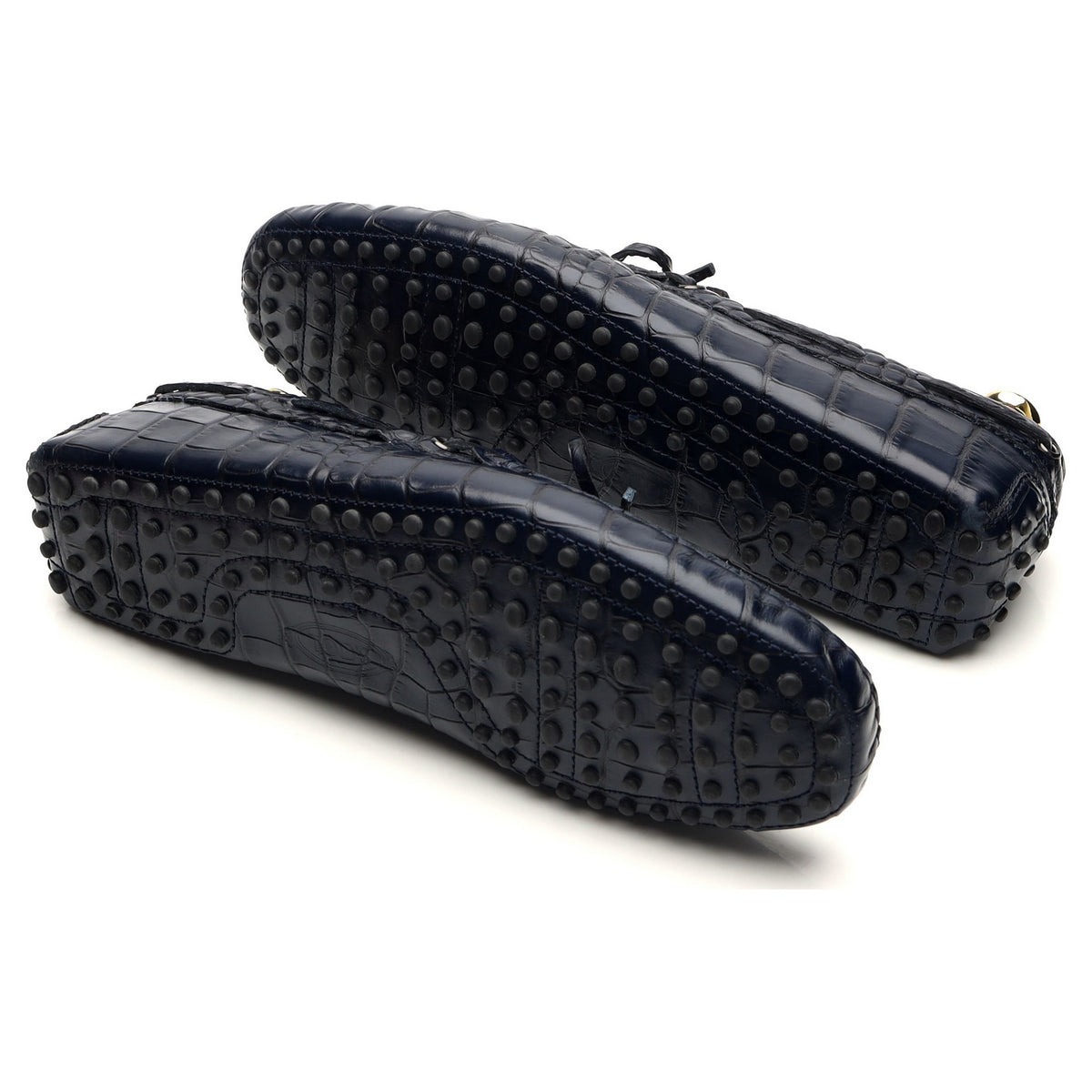 Gommino Navy Blue Leather Driving Loafers UK 8