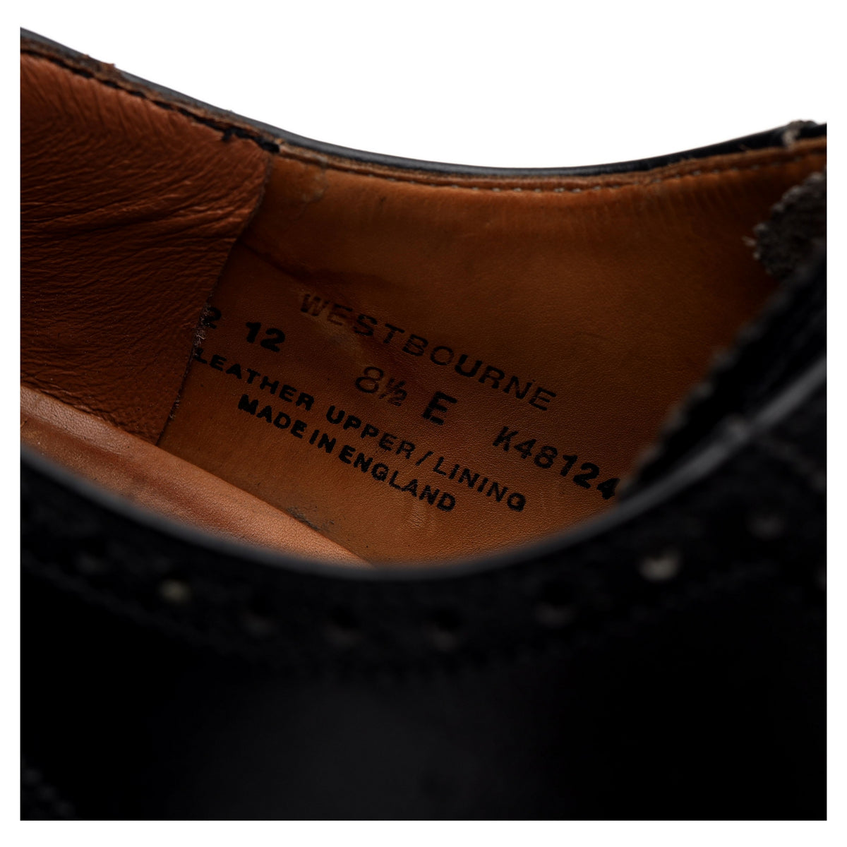 &#39;Westbourne&#39; Black Leather Oxford UK 8.5 E