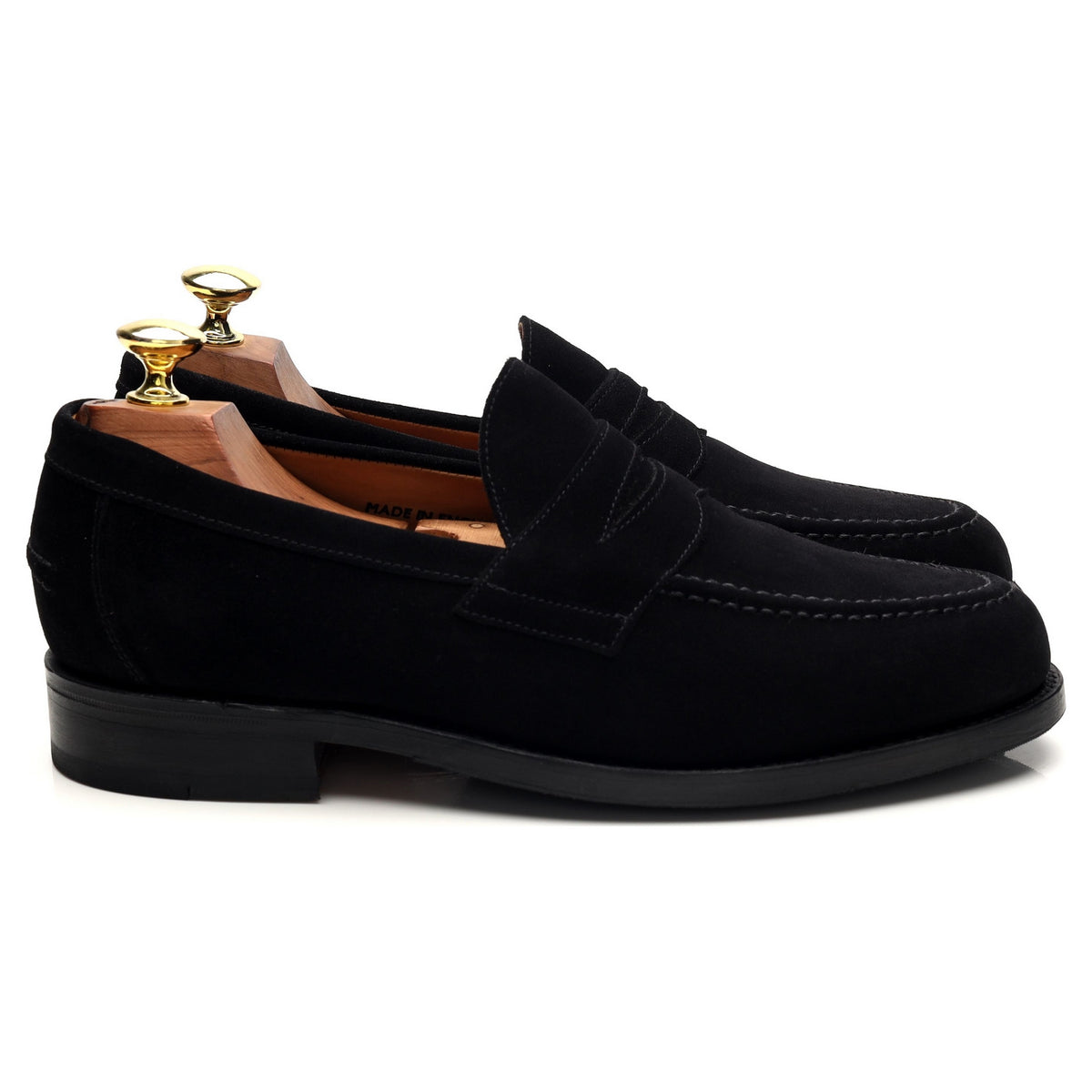 &#39;Madrid&#39; Black Suede Loafers UK 7 F