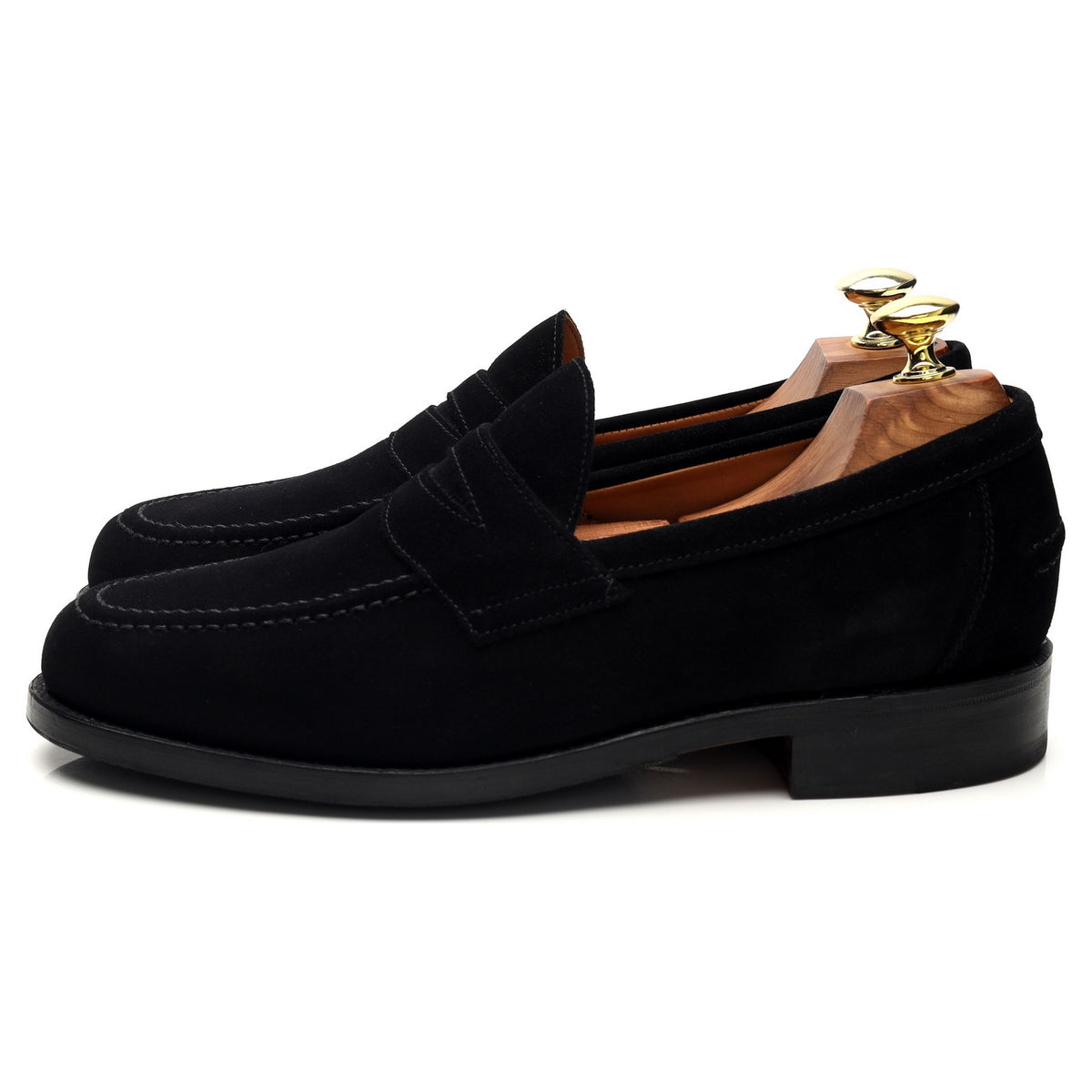 &#39;Madrid&#39; Black Suede Loafers UK 7 F