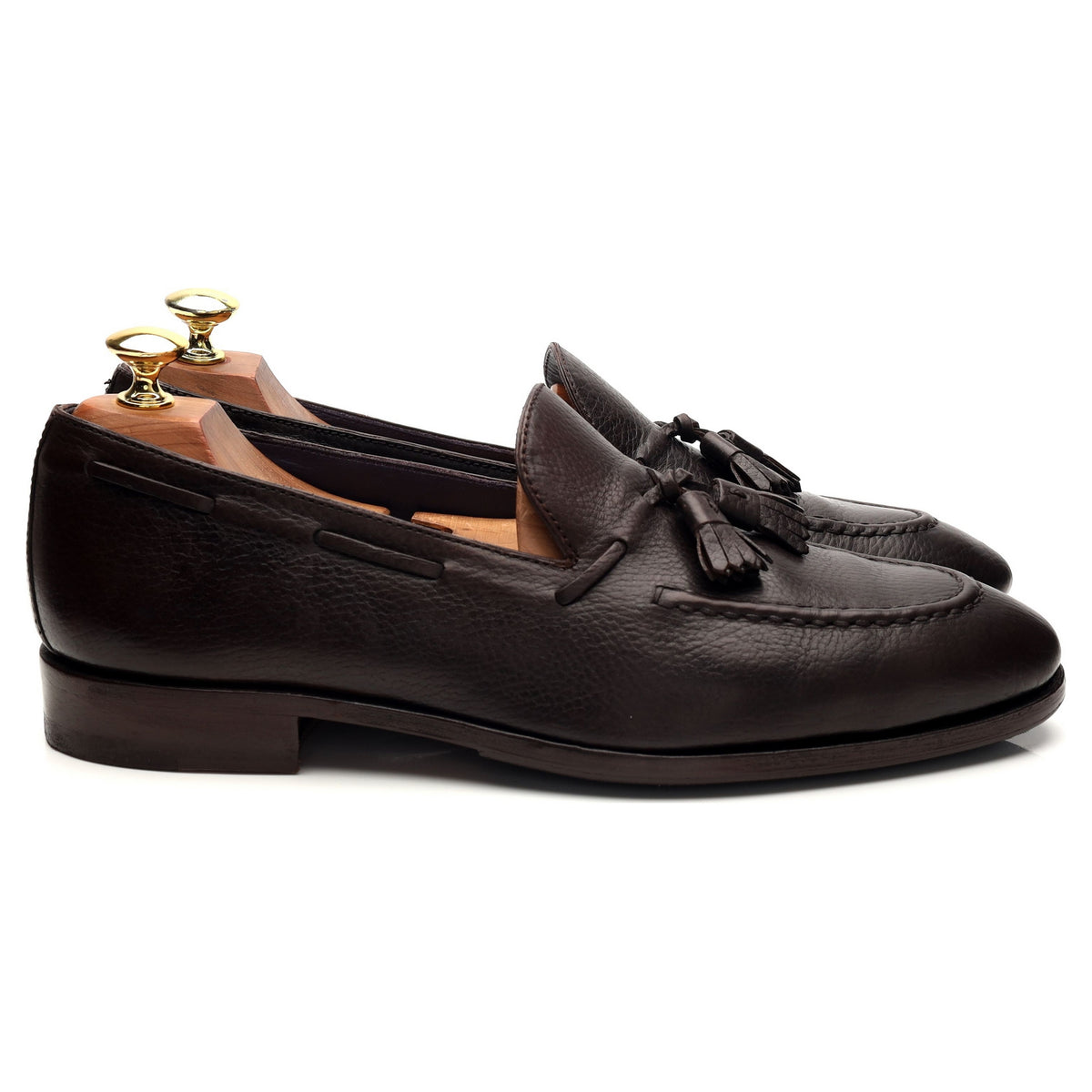 Dark Brown Leather Tassel Loafers UK 8.5 EE