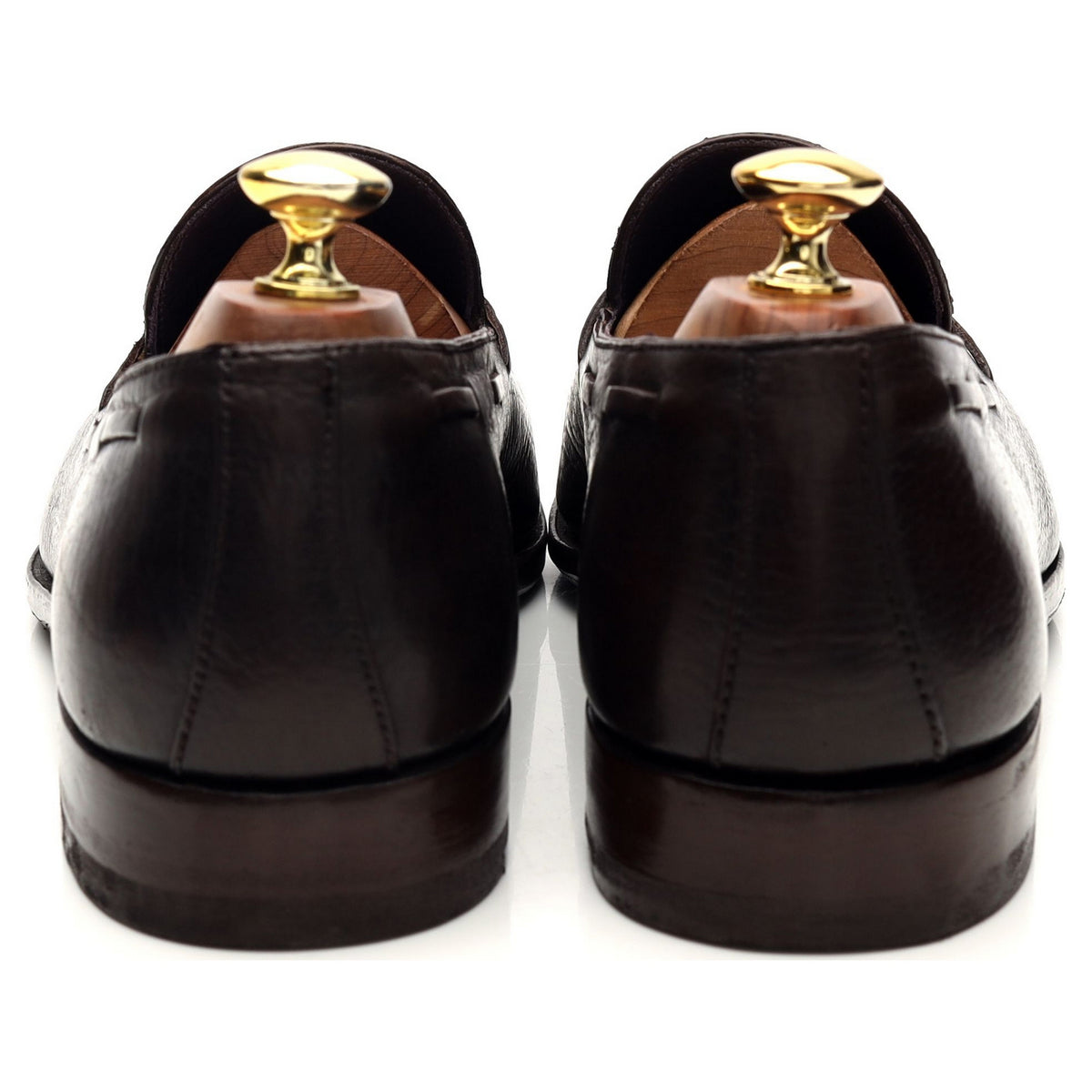 Dark Brown Leather Tassel Loafers UK 8.5 EE