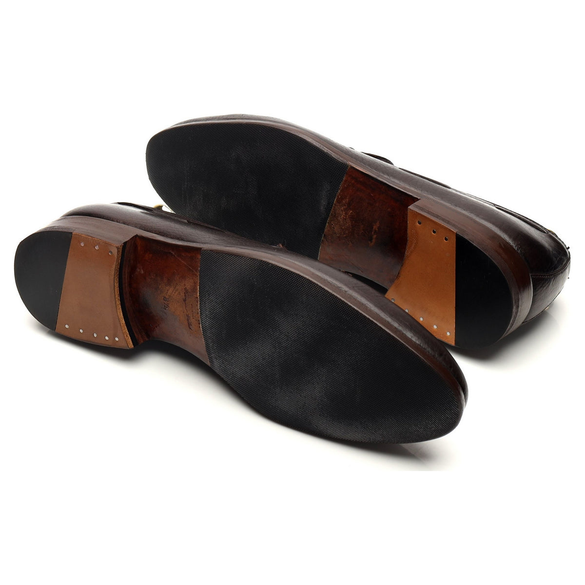 Dark Brown Leather Tassel Loafers UK 8.5 EE