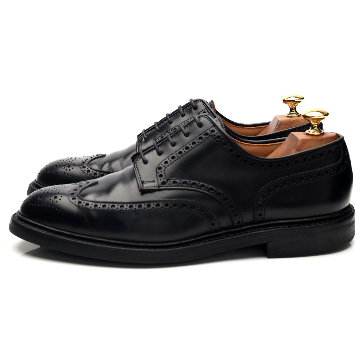 &#39;Pembroke&#39; Black Leather Derby Brogues UK 8.5 E