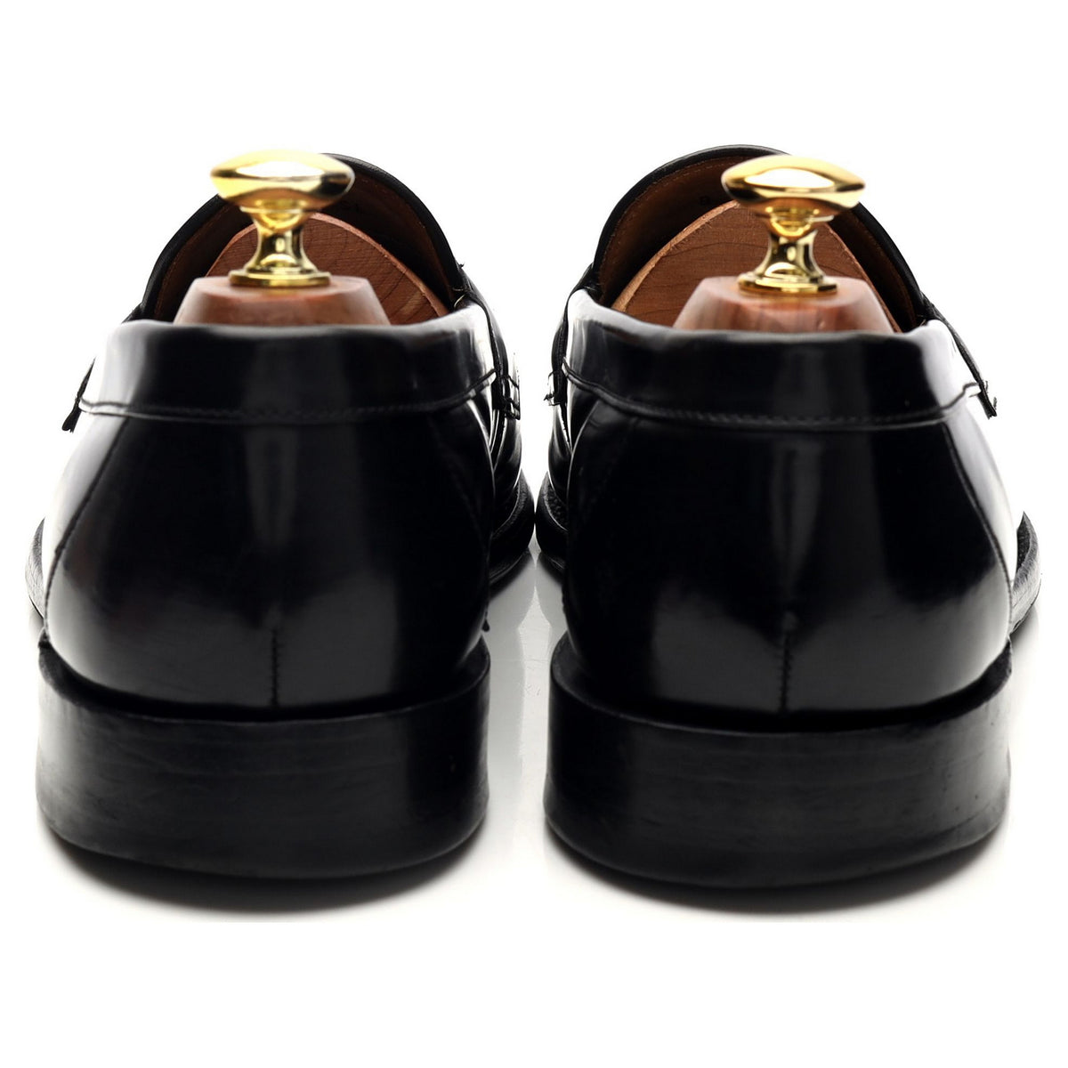 &#39;Eton&#39; Black Leather Loafers UK 8 F