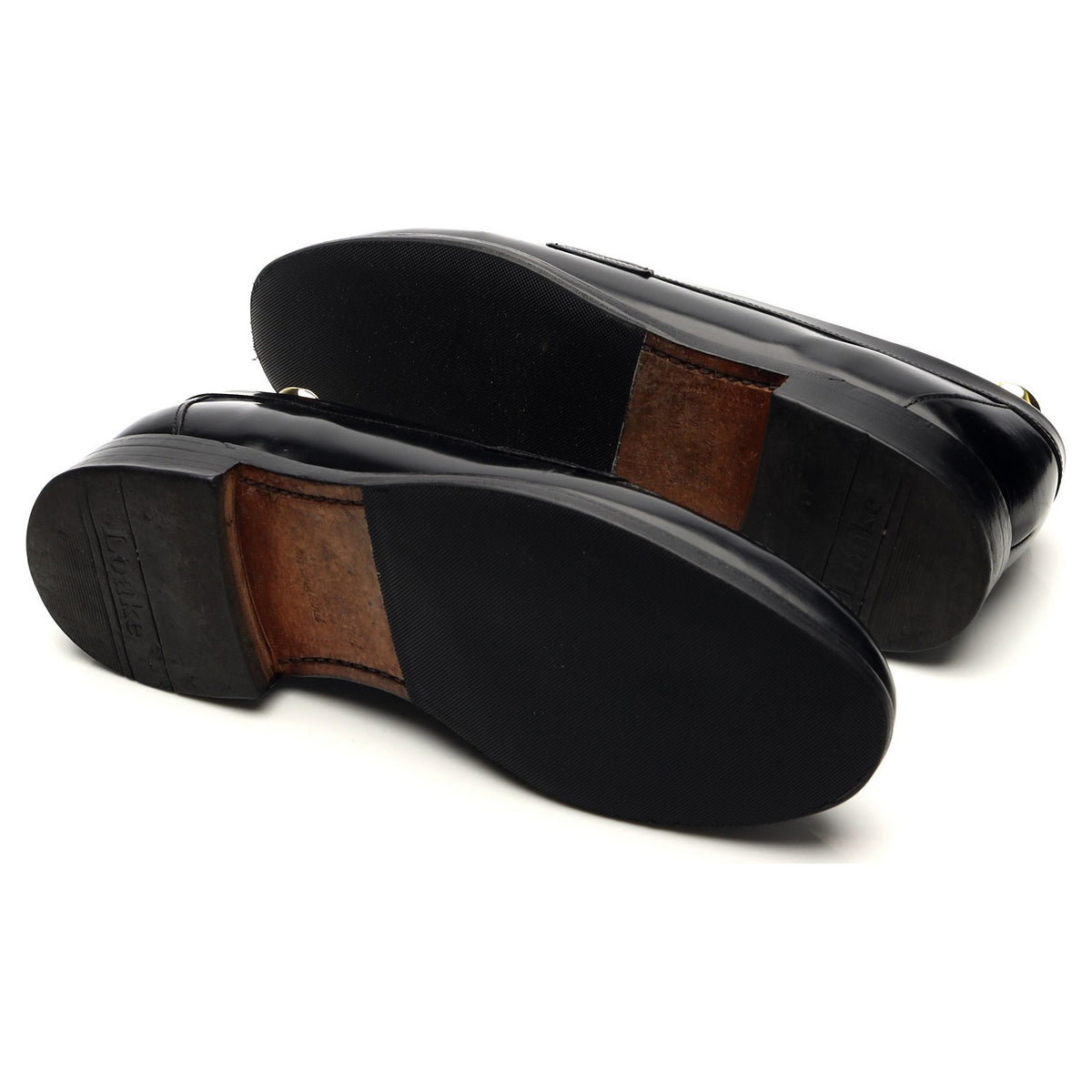 &#39;Eton&#39; Black Leather Loafers UK 8 F
