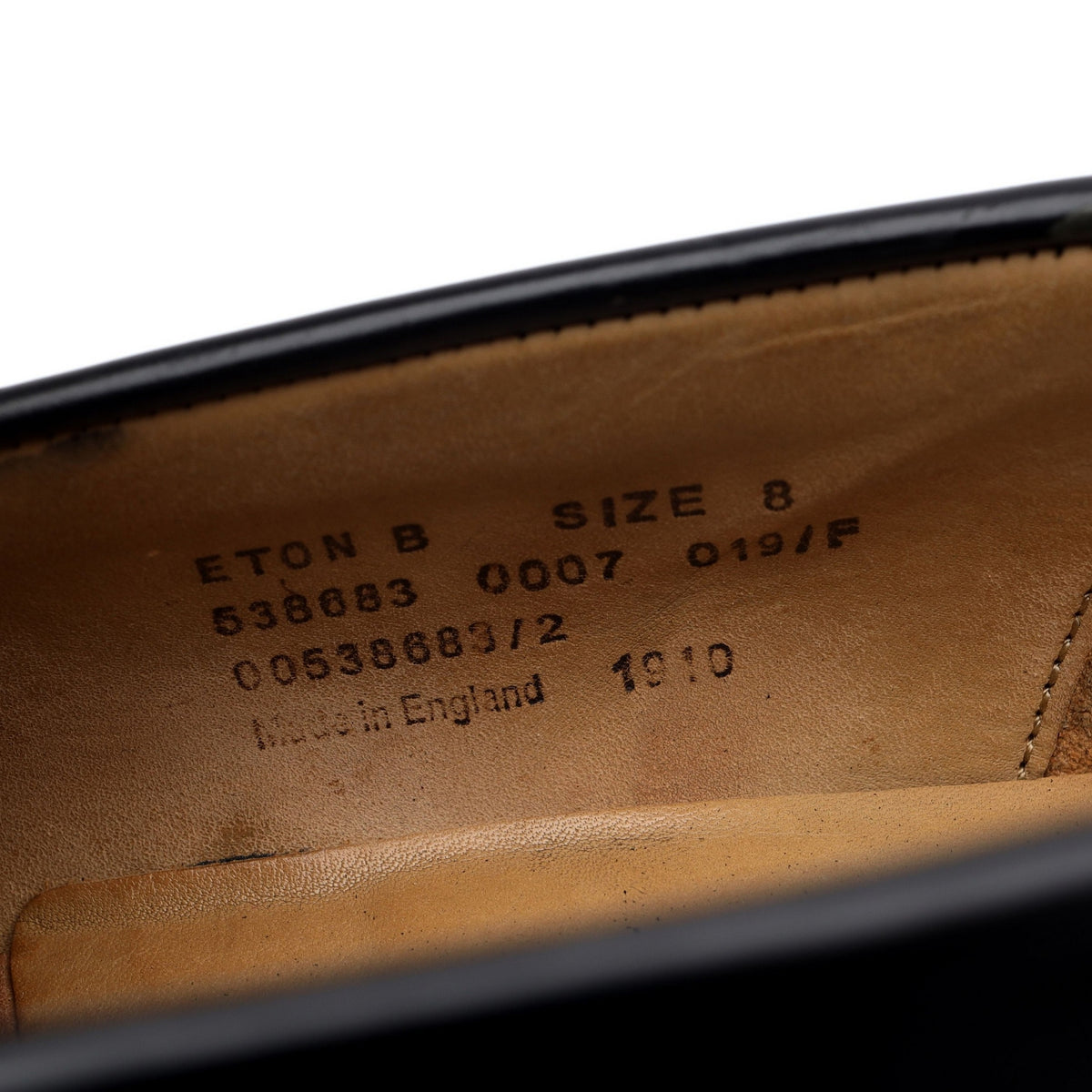 &#39;Eton&#39; Black Leather Loafers UK 8 F