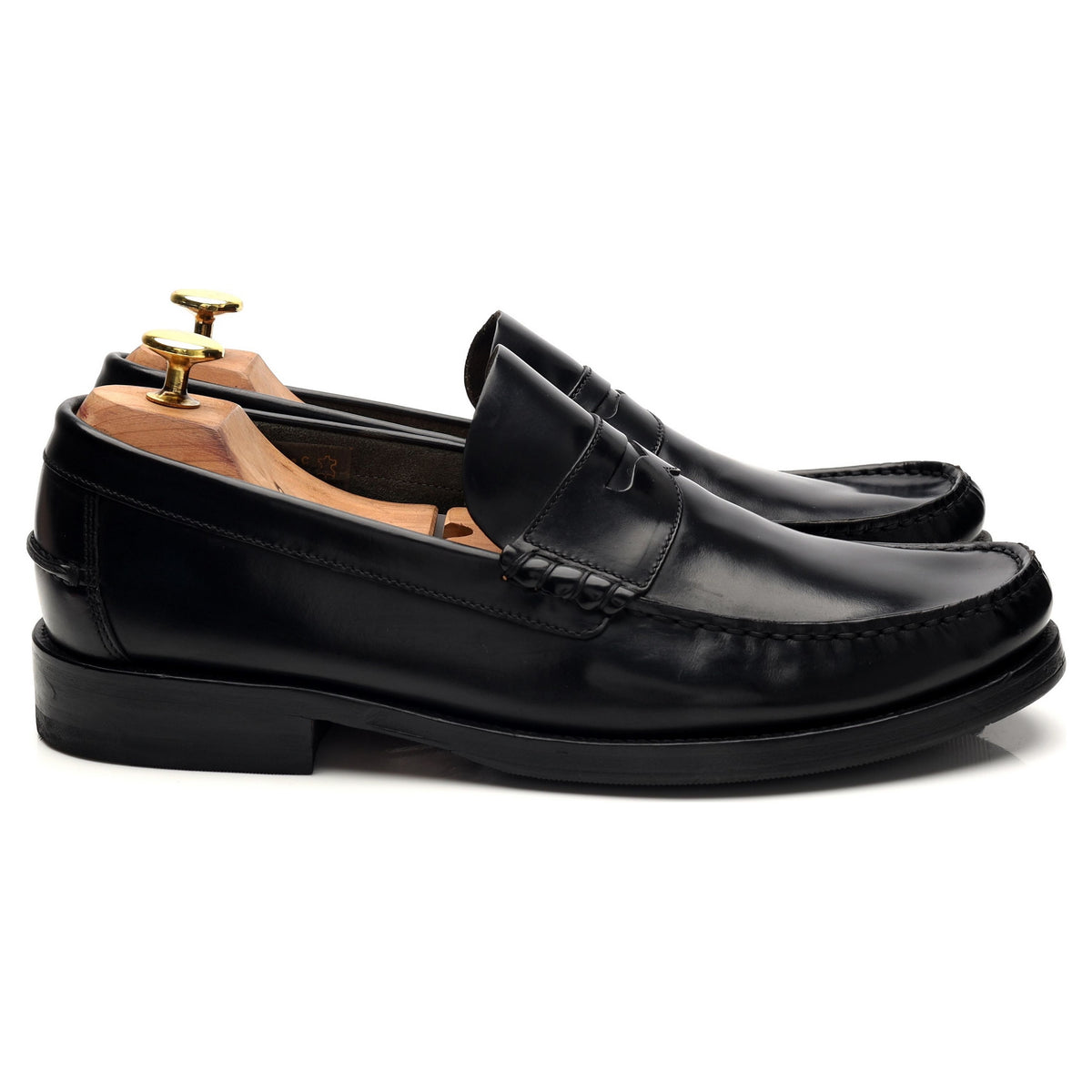 &#39;Princeton&#39; Black Leather Loafers UK 8 F