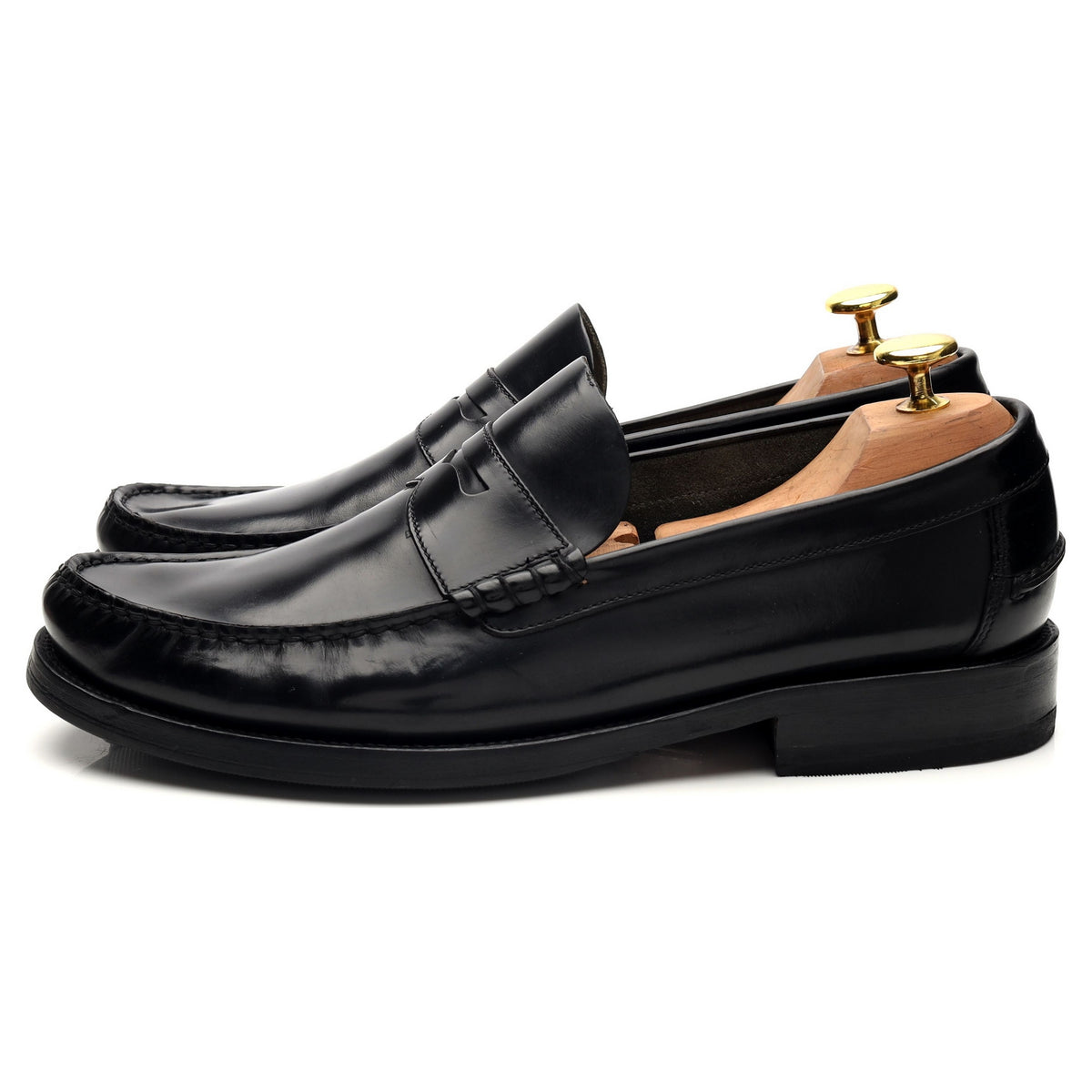 &#39;Princeton&#39; Black Leather Loafers UK 8 F