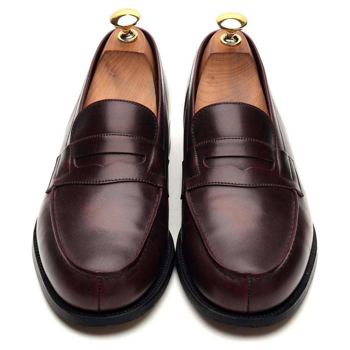 &#39;180 Mocassin&#39; Burgundy Leather Loafers 6 D UK 7