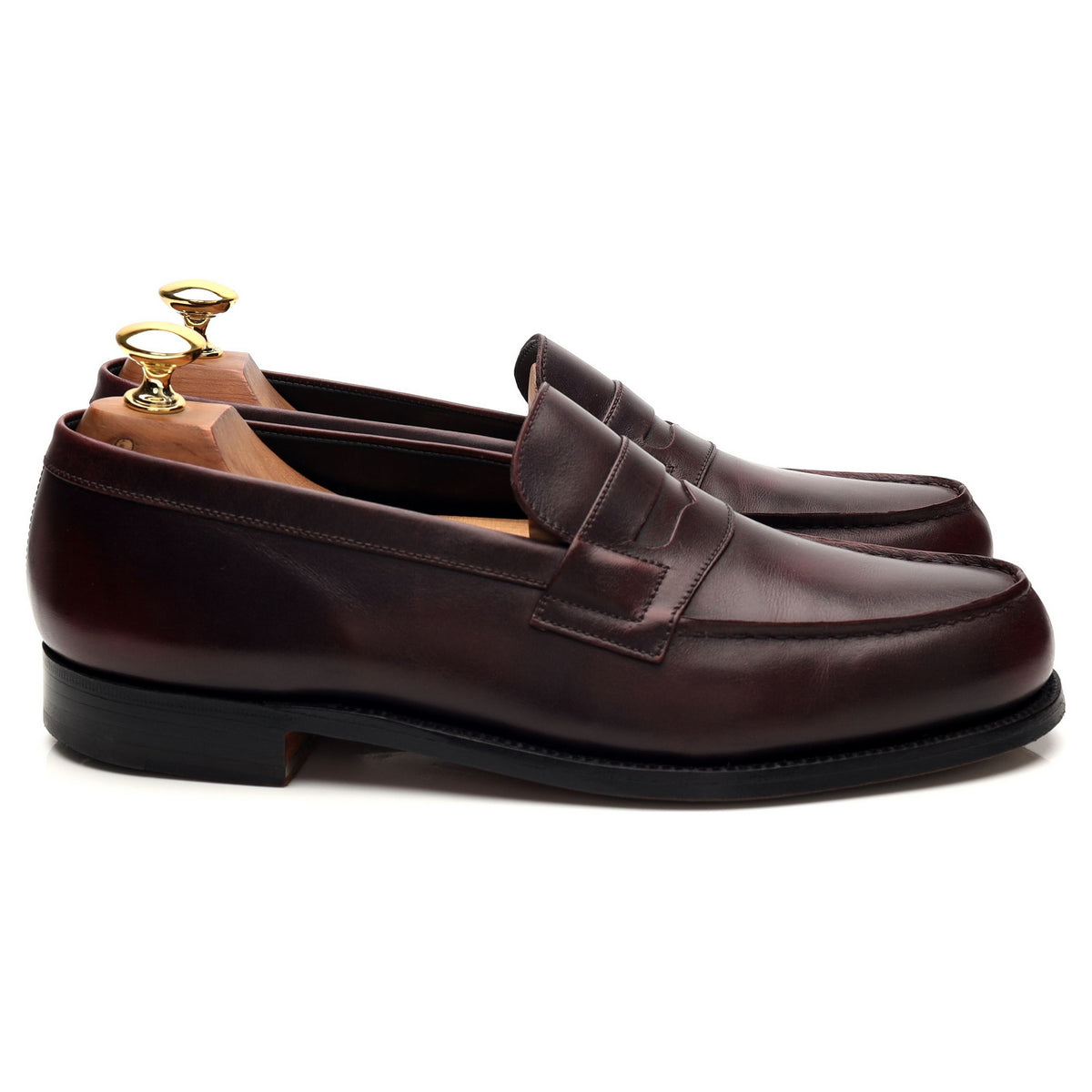 &#39;180 Mocassin&#39; Burgundy Leather Loafers 6 D UK 7
